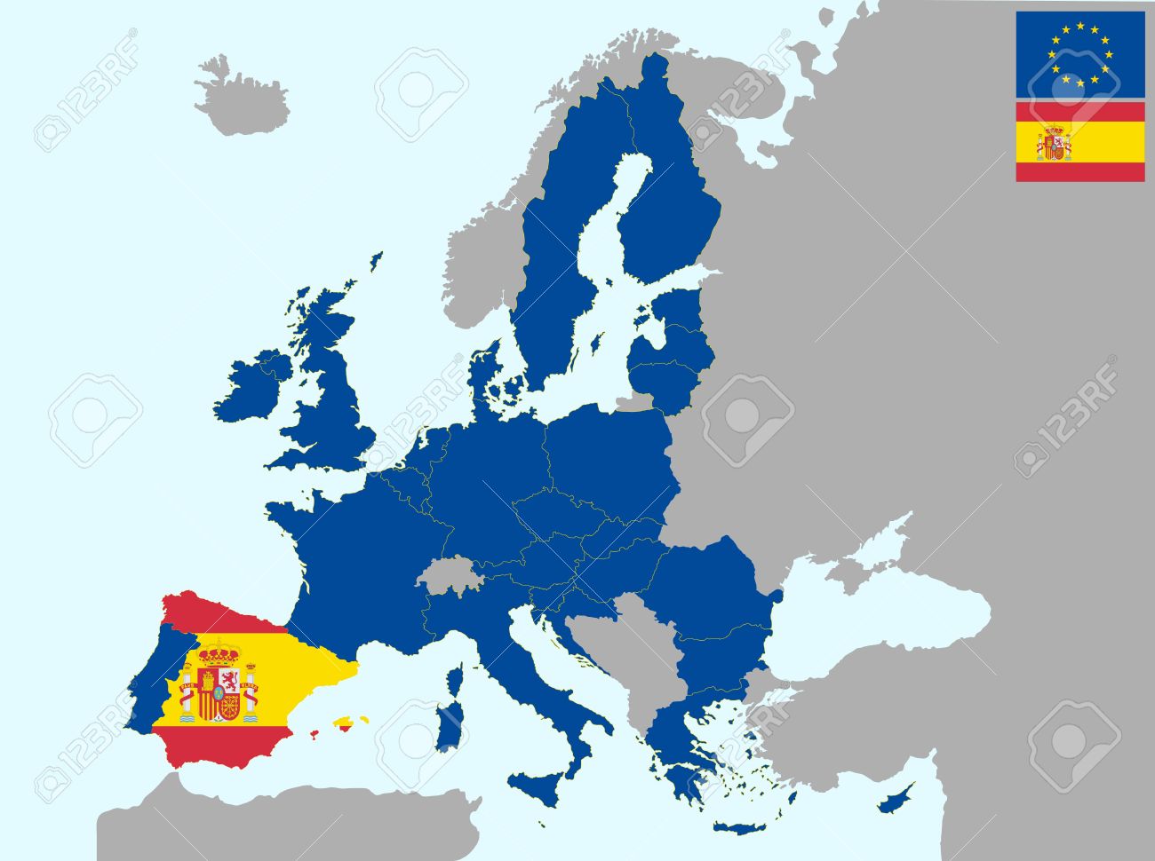 Spain Map Europe Illustration Of Europe Map ...