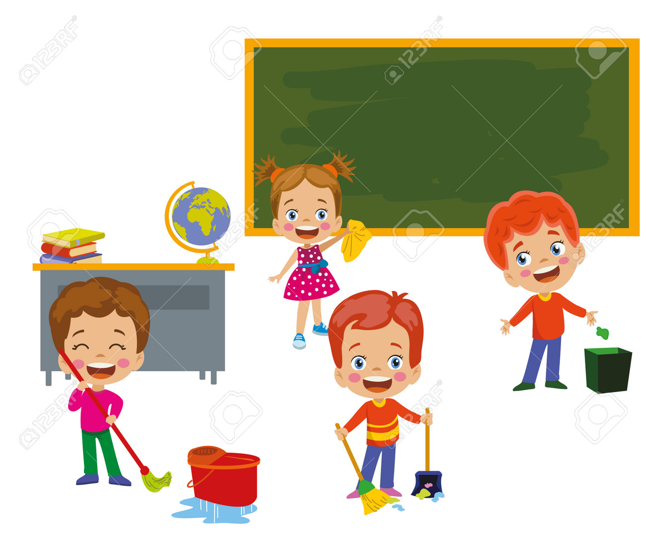 Students Cleaning Up School Classrooms Royalty Free SVG, Cliparts, Vectors,  and Stock Illustration. Image 191633023., image size:1300x1088