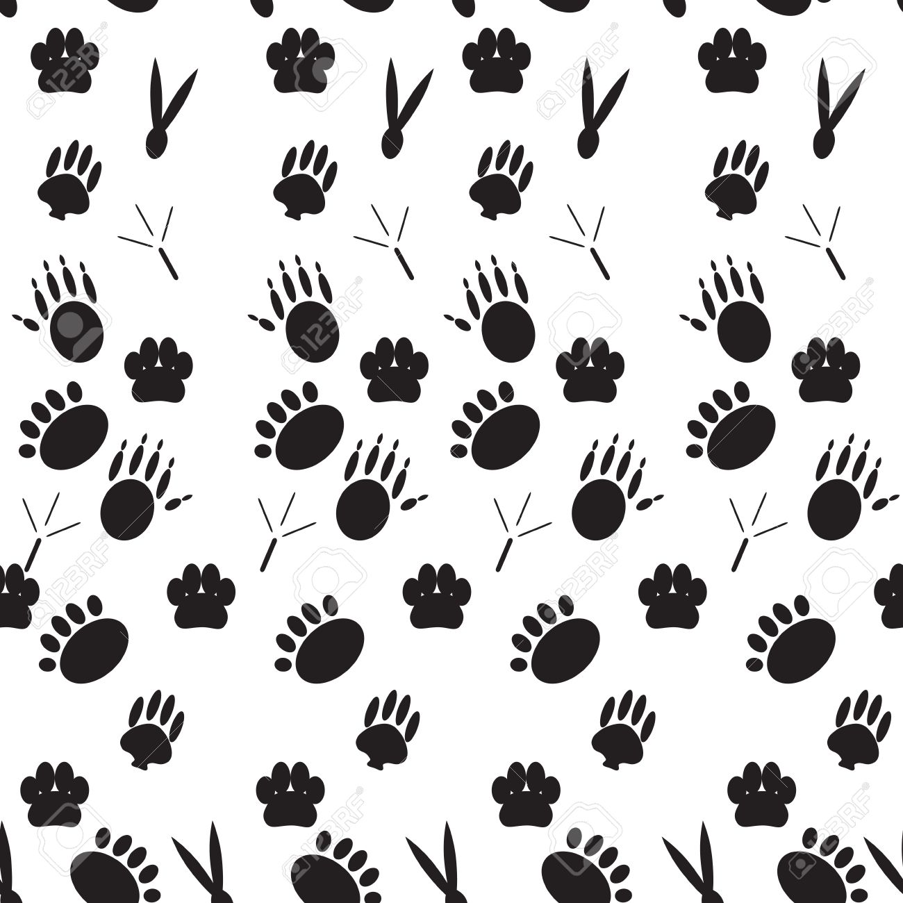 モノクロは 様々 な哺乳類足跡パターンします シームレスな背景 動物の足の無限の繰り返しトレース足 ベクトル アートの抽象的な奇抜なファッションの イラストのイラスト素材 ベクタ Image モノクロは 様々 な哺乳類足跡パターンします シームレスな背景 動物の足の無限の繰り返しトレース足 ベクトル アートの抽象的な奇抜なファッションの イラストのイラスト素材 ベクタ Image