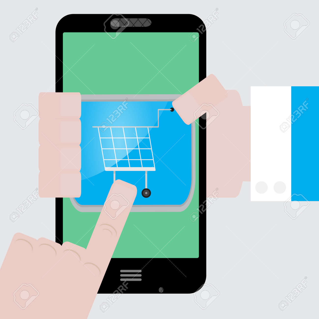 Make Purchases Apps From Your Phone Buy Icon And Purchase Order Royalty Free Cliparts Vectors And Stock Illustration Image