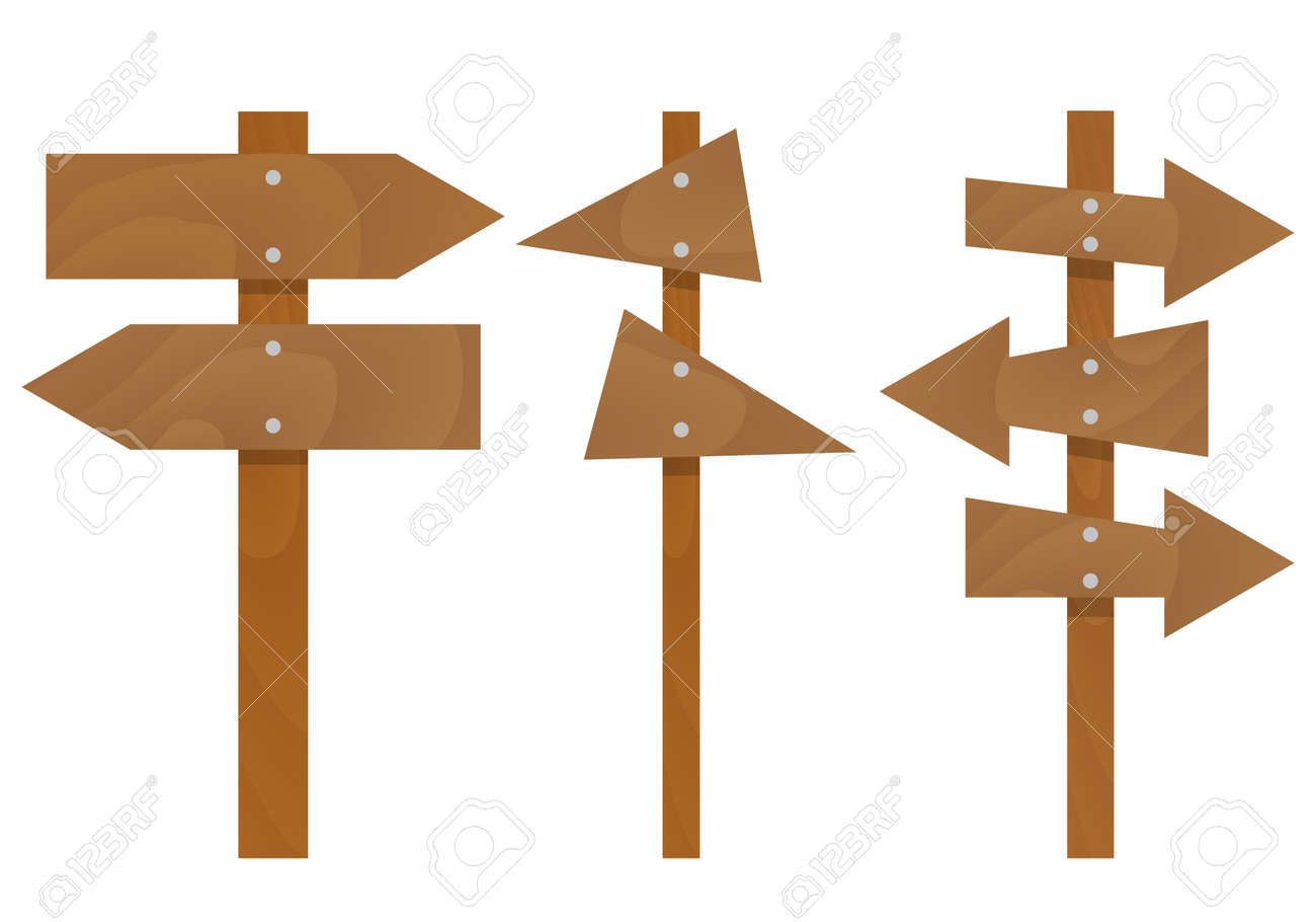 wooden arrows signs set wood arrow sign arrows vector illustration arrow sign