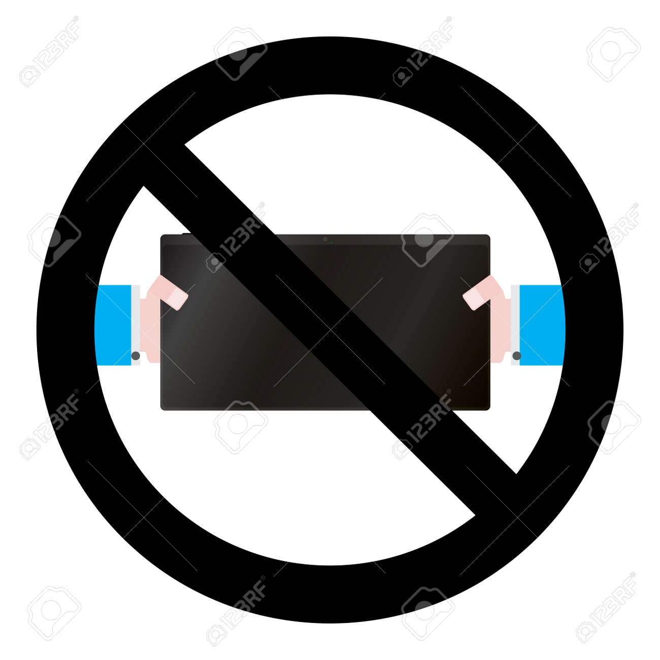 ゲームのデジタルタブレットはありません モバイルアクセサリーは持ち運びできません ベクトルイラストのイラスト素材 ベクタ Image