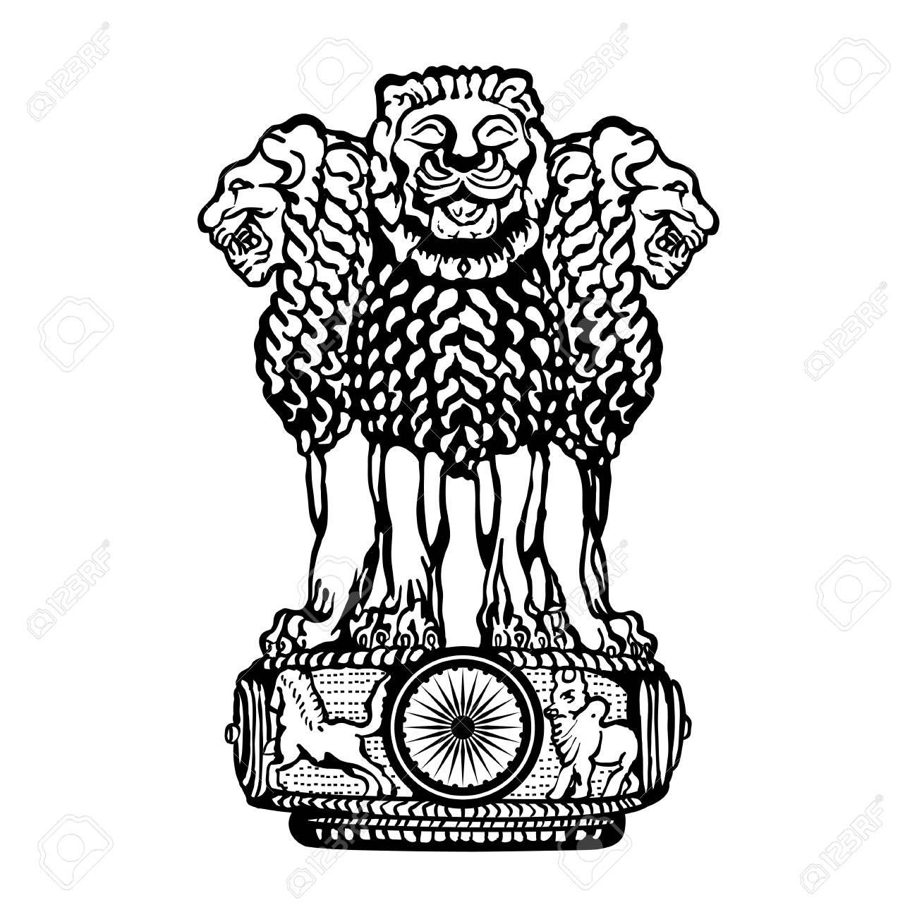 emblem of india black and white royalty free cliparts vectors and stock illustration image 98088886 emblem of india black and white