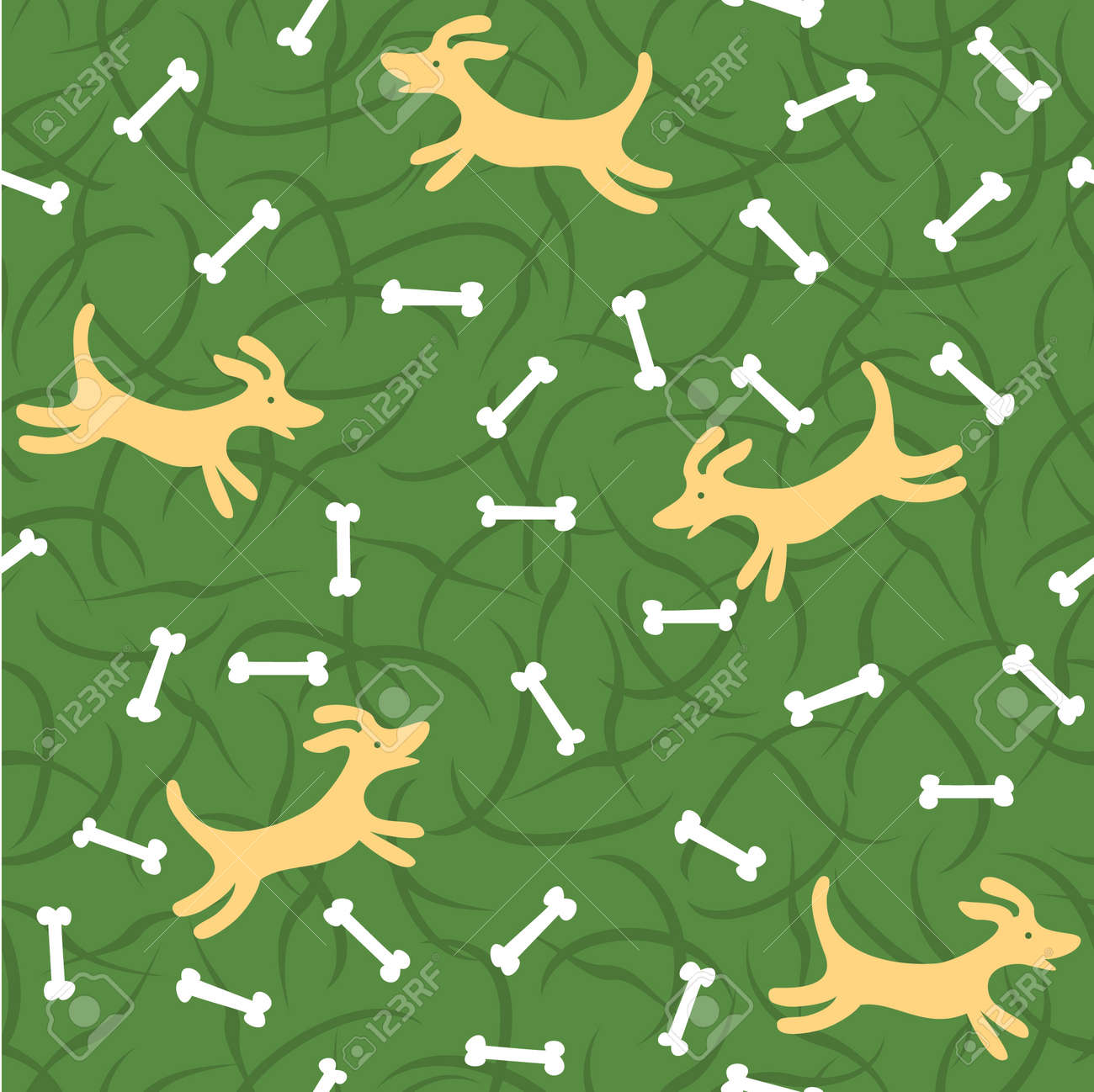 骨のシームレスな背景を持つ幸運な犬のイラスト素材 ベクタ Image