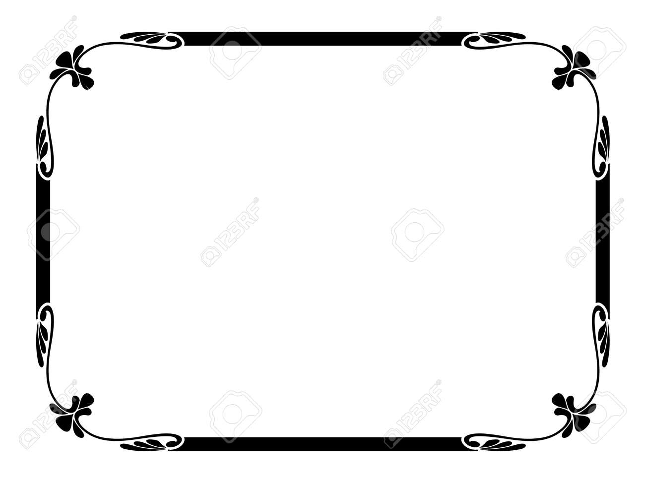 達筆で書く簡単な装飾用の装飾的なフレームのパターン のイラスト素材 ベクタ Image