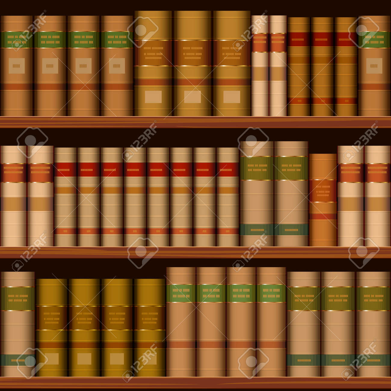 古い本の背景とのシームレスな図書館の棚のイラスト素材 ベクタ Image