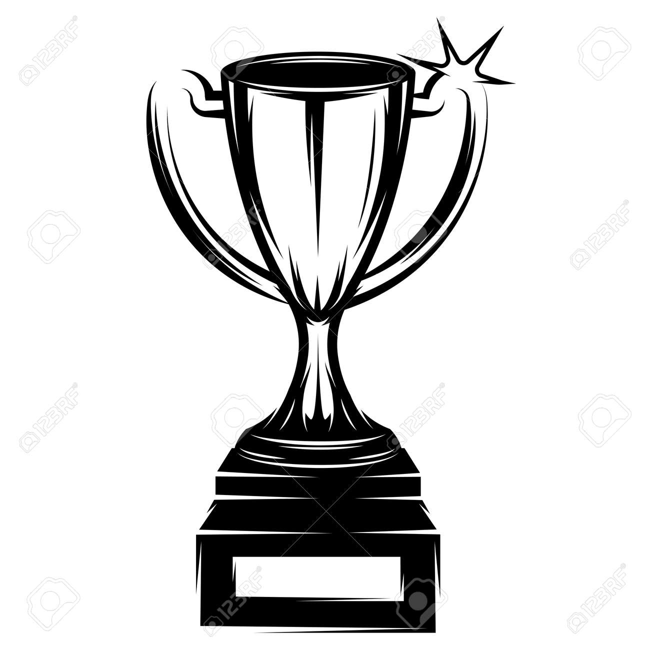 vector template with prize cup on sports theme prize template