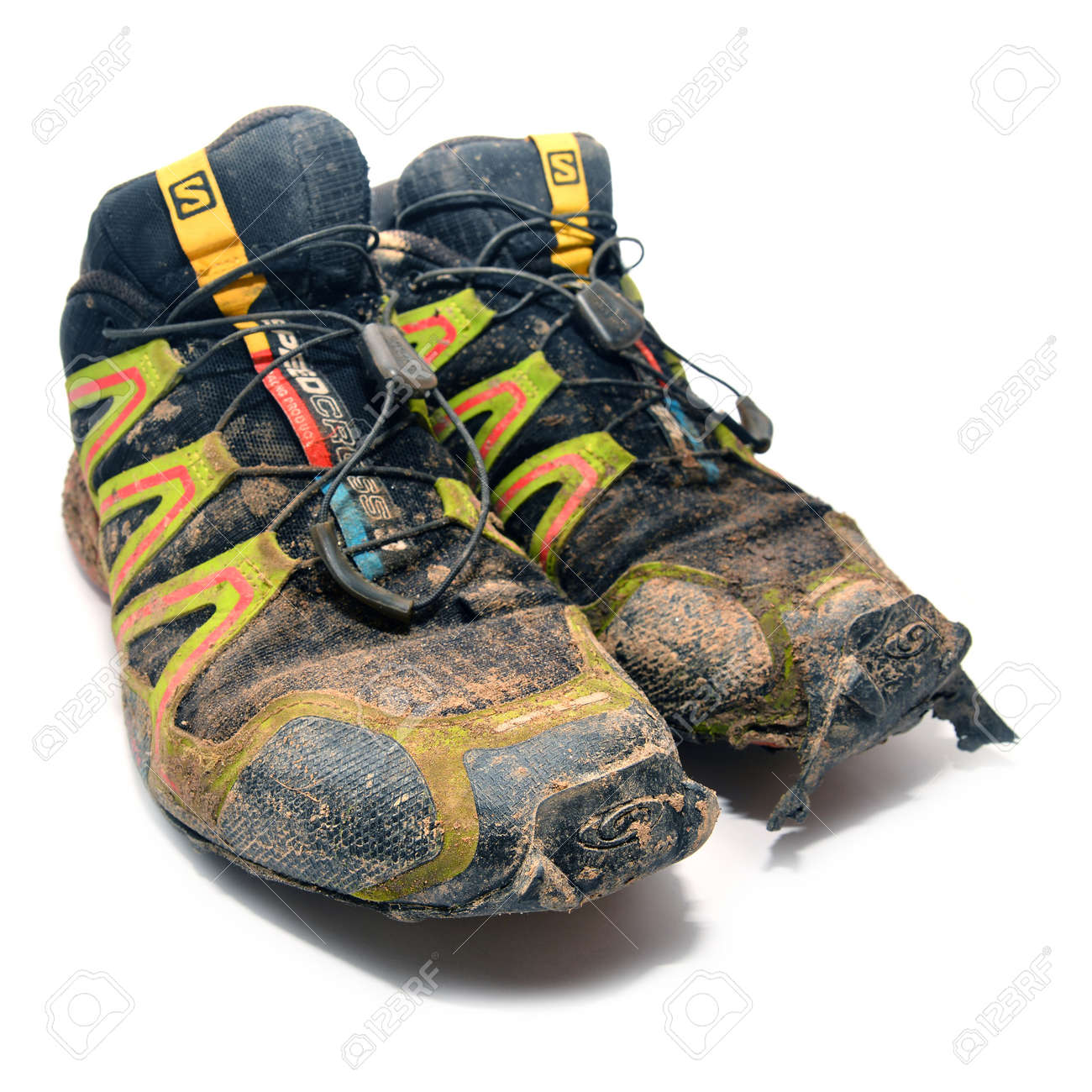 Salomon Trail Running Shoes Stock Photo 