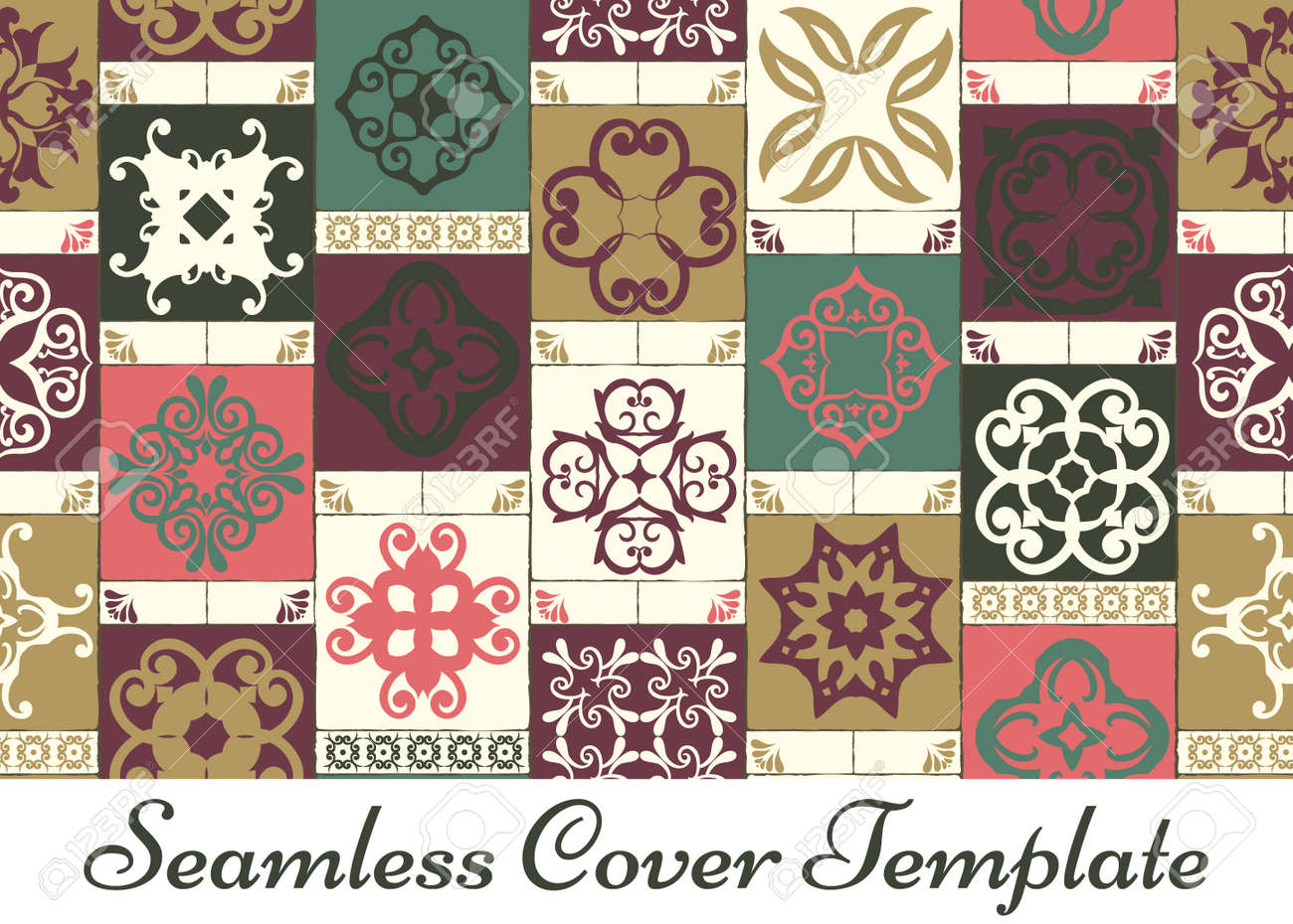 Scarica Gratis Images Patchwork Sans Couture A Carreaux Marocains De Style Retro Vert dernière salutations