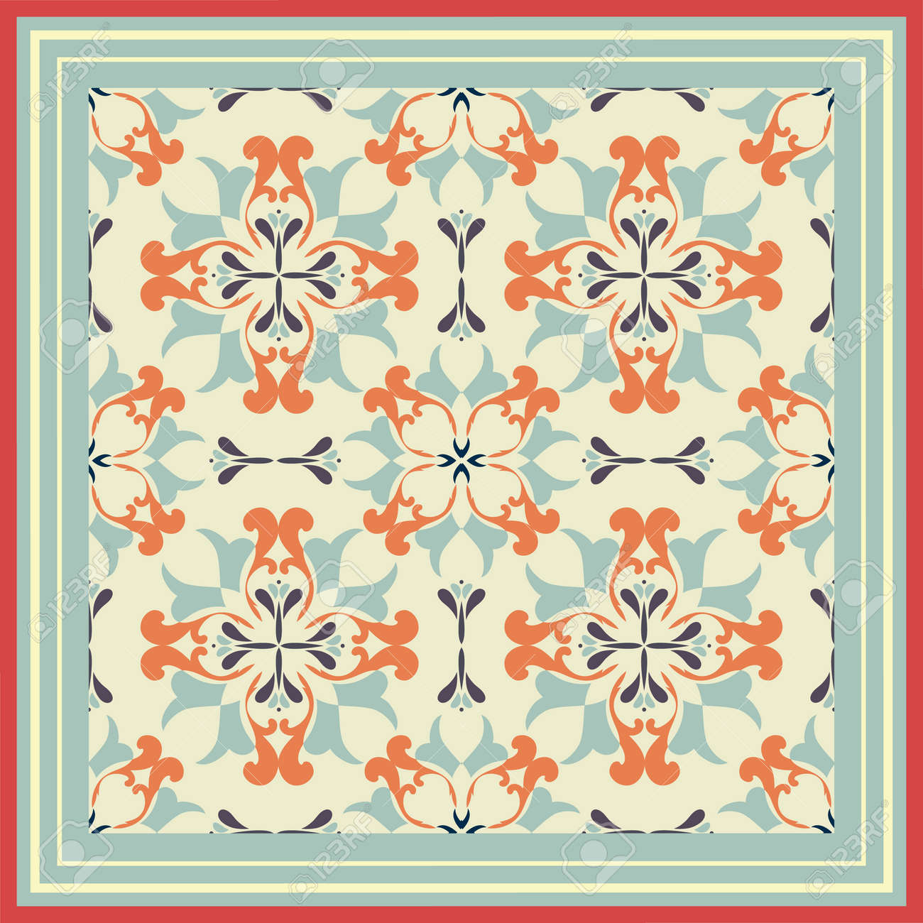 Tile Pattern With Classic Orange-light Green Colored Ceramic ... Tile Pattern With Classic Orange-light Green Colored Ceramic ...