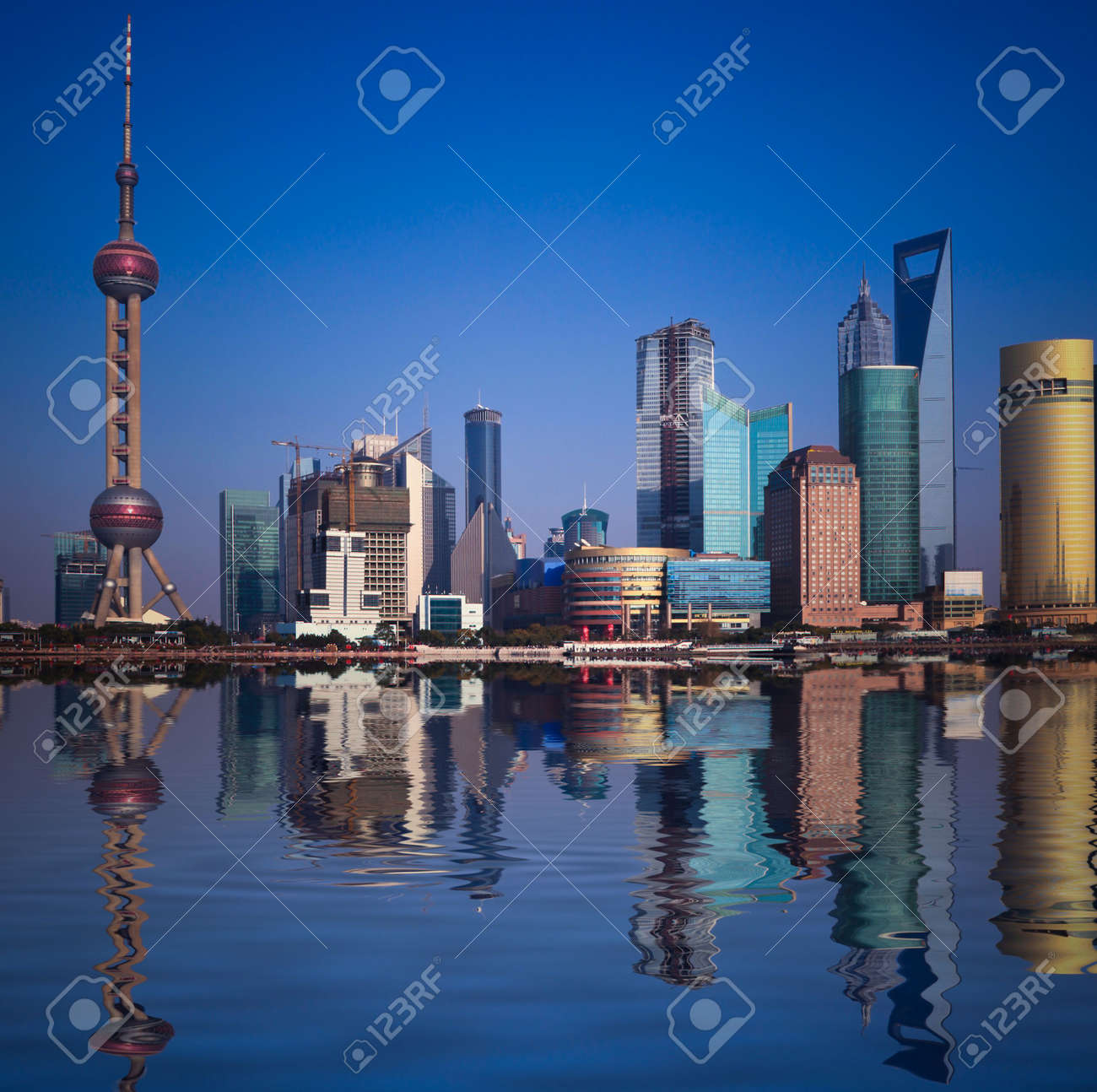 Wide angle view of Shanghai, China skyline.the landmark of shanghai. - 5929573 Wide angle view of Shanghai, China skyline.the landmark of shanghai. - 5929573