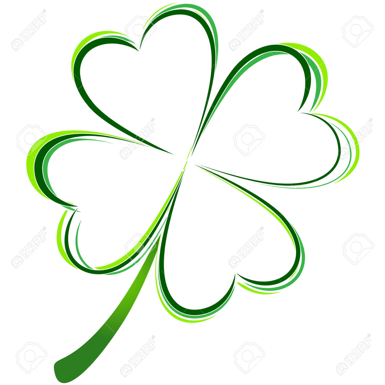 緑のクローバーの図のベクトル イラスト のイラスト素材 ベクタ Image
