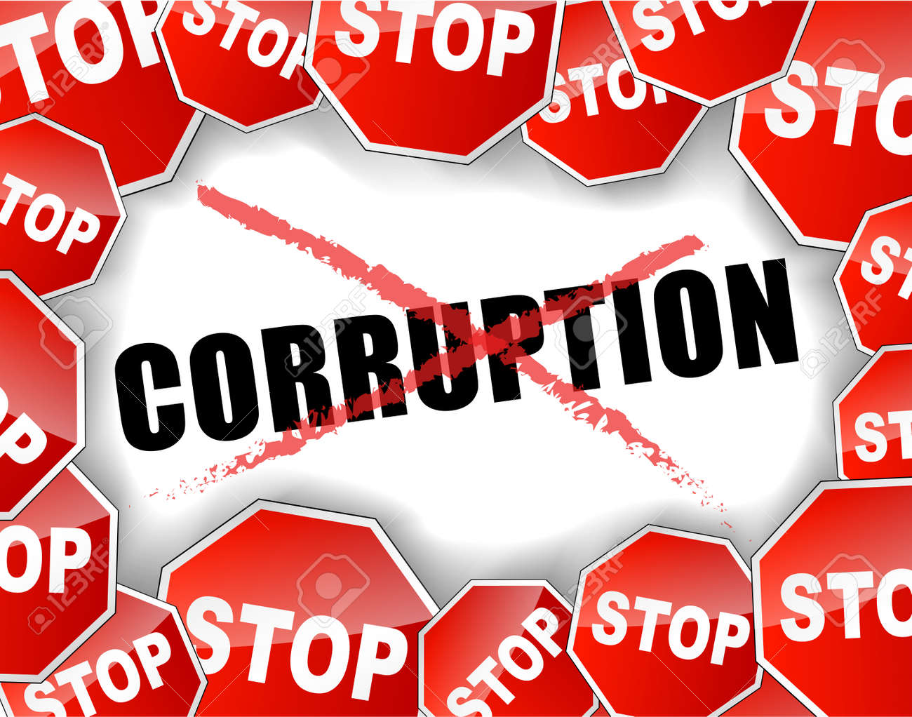 vector illustration of stop corruption concept background royalty