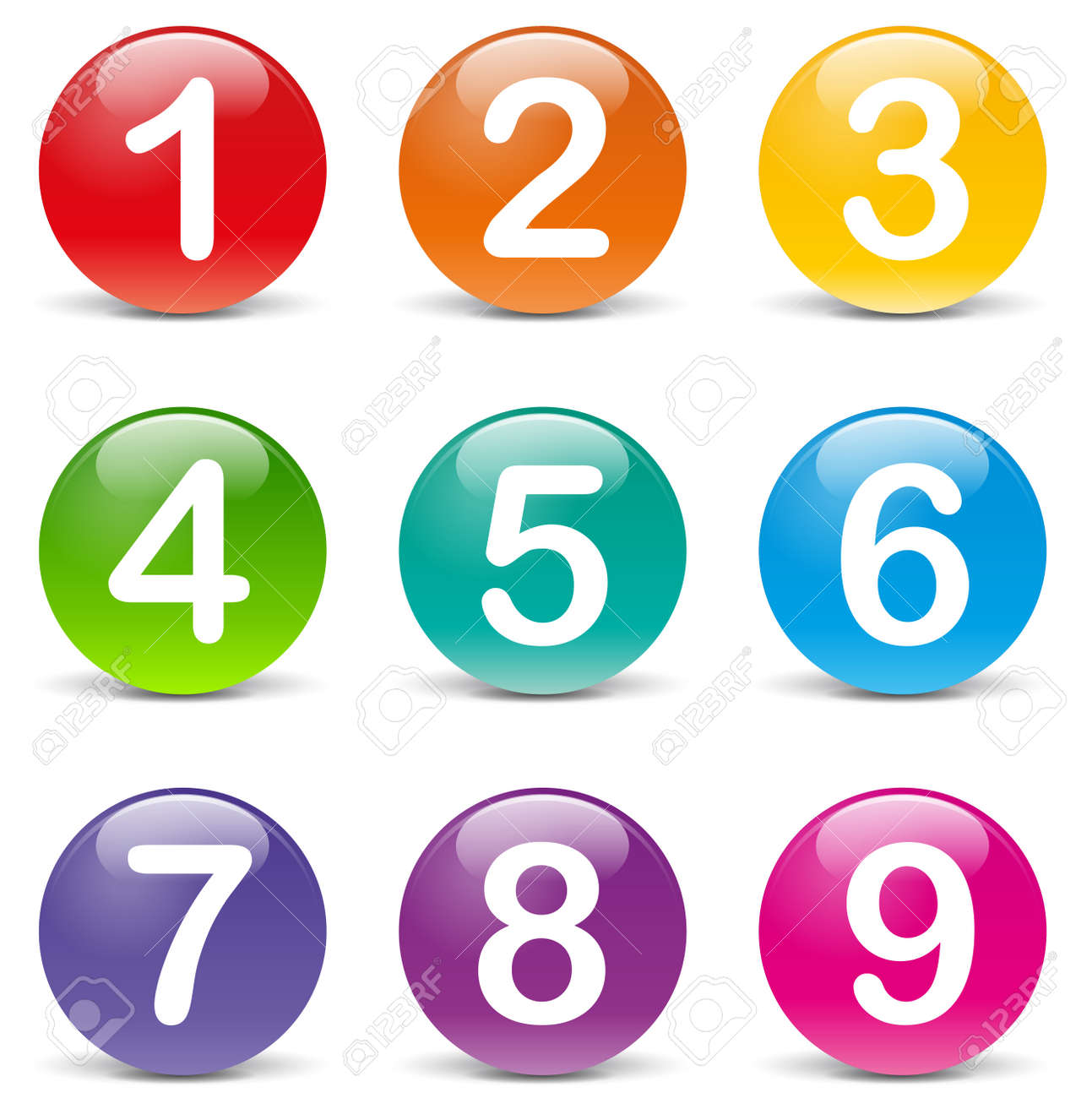 vector illustration des numéros de couleur des icônes sur fond blanc