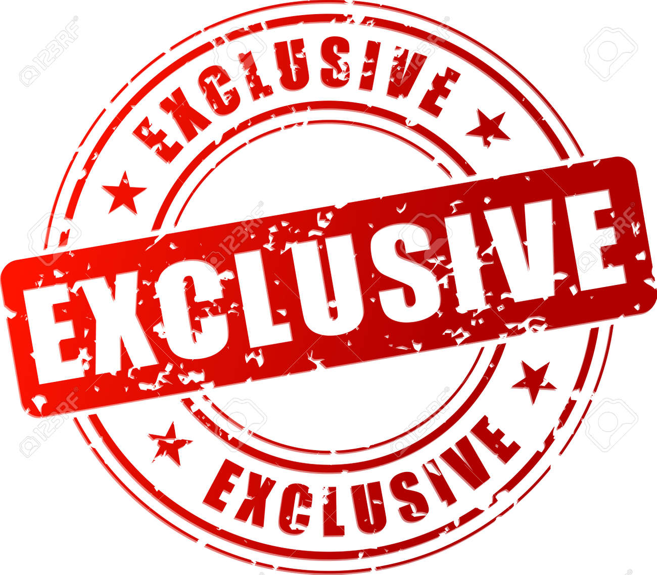 Vector - Vector illustration of red exclusive stamp on white background