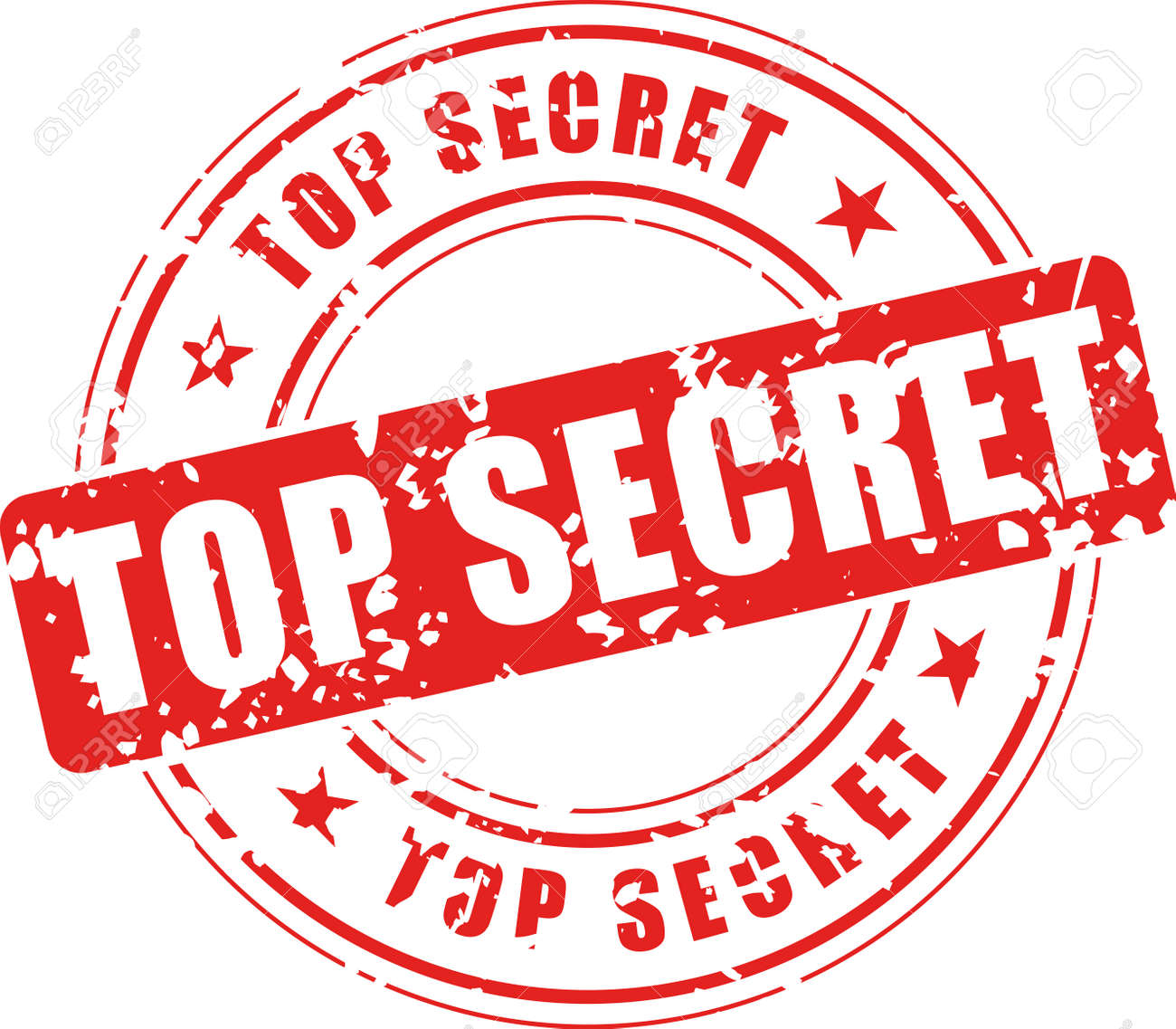 vector illustration of top secret stamp on white background royalty