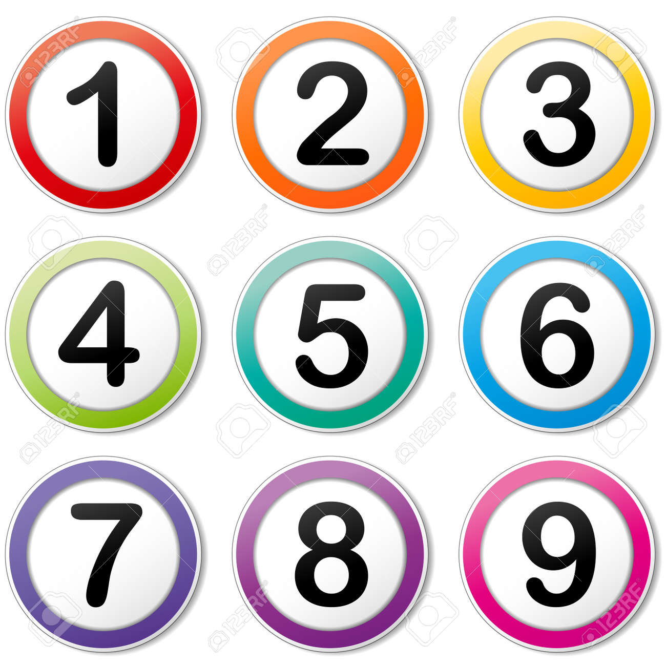 ilustración del vector del icono de colorido números de serie