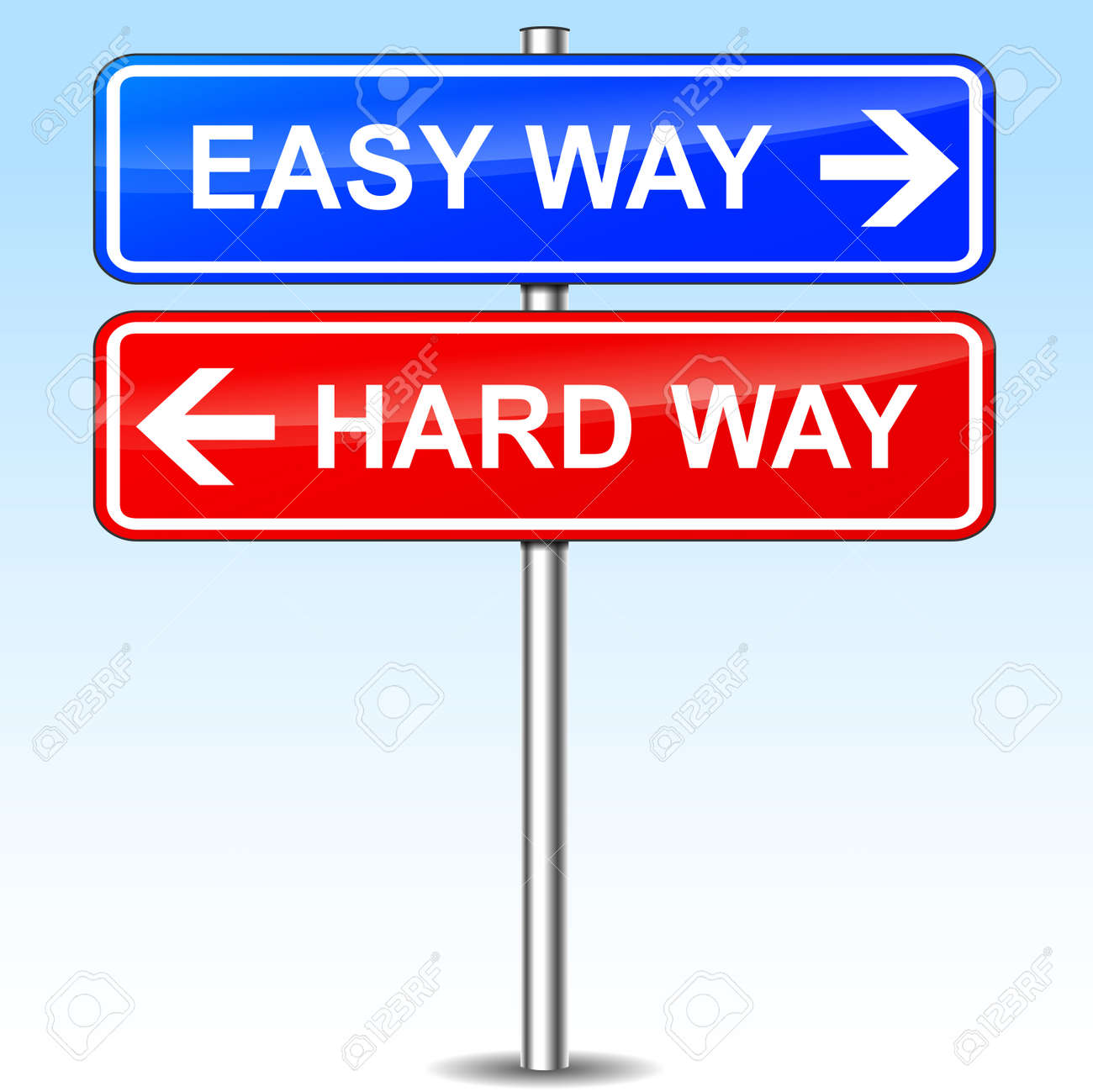 簡単な方法のための青と赤の矢印のイラストのイラスト素材 ベクタ Image