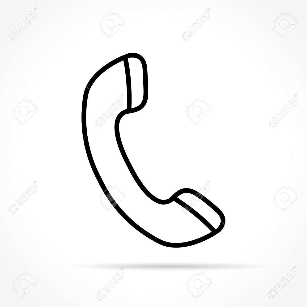 白い背景に電話アイコンのイラストのイラスト素材 ベクタ Image