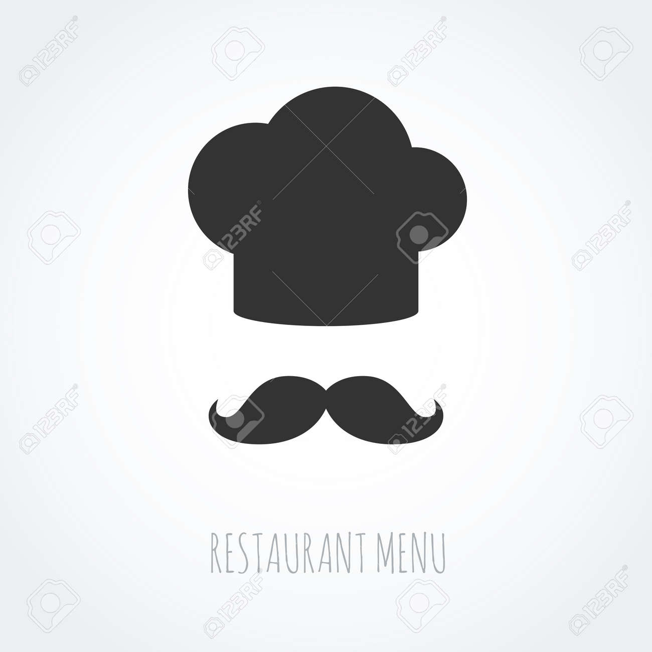 シェフの帽子と髭抽象的なベクトルのアイコン のイラスト素材 ベクタ Image