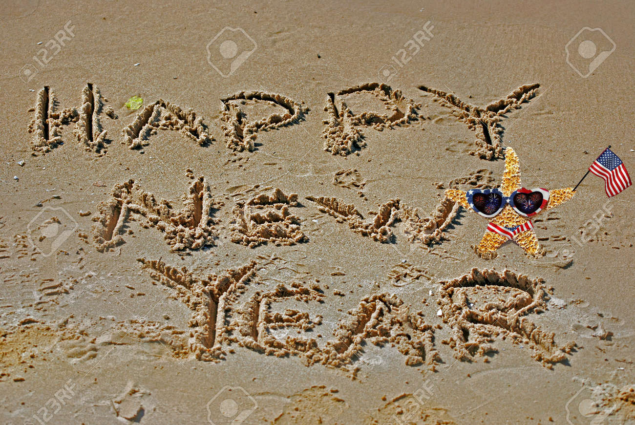 Merry Christmas Happy New Year 2019 Decorate Seashell Beach
