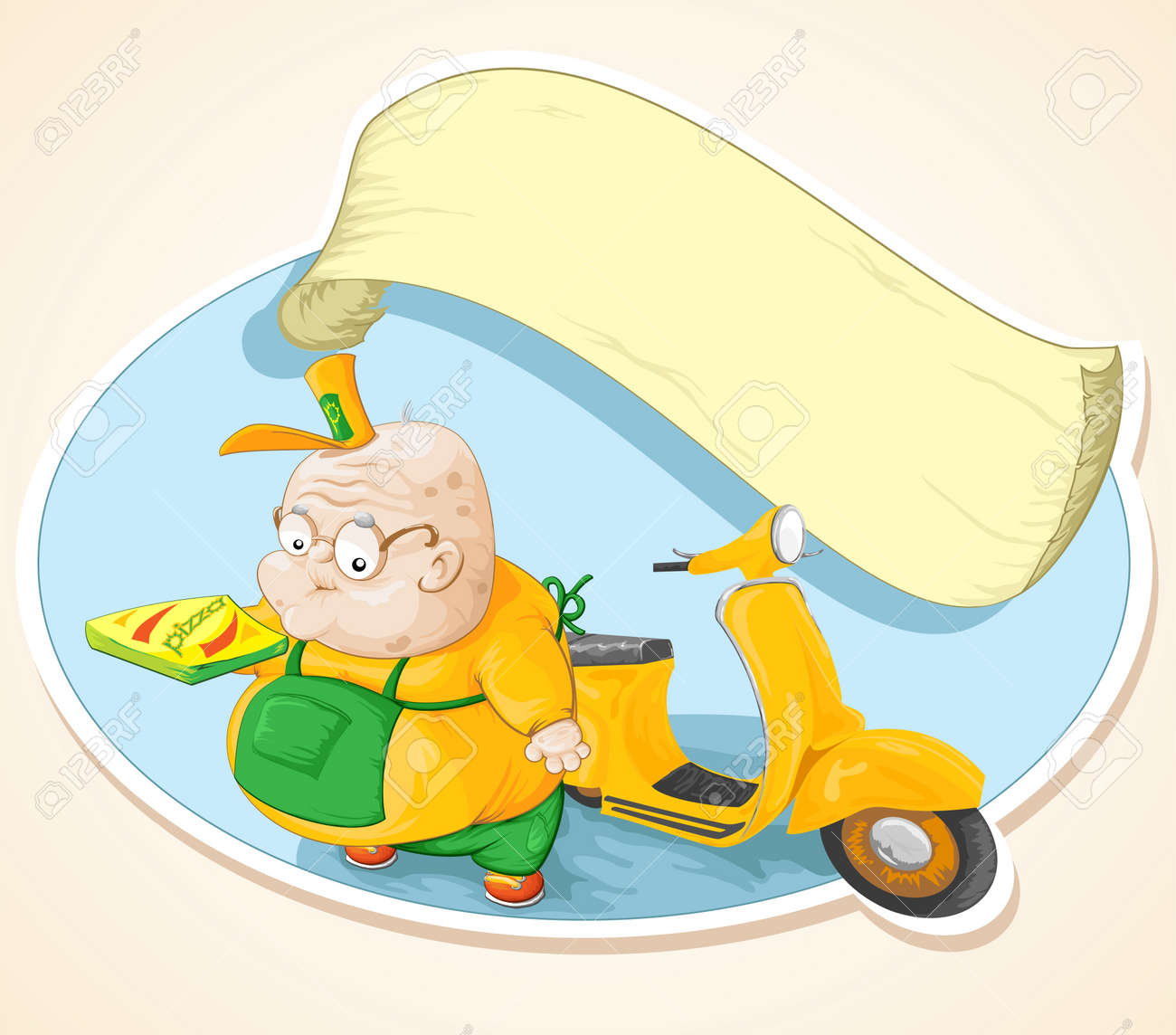 古い行商人ピザ ベクトル イラスト のイラスト素材 ベクタ Image