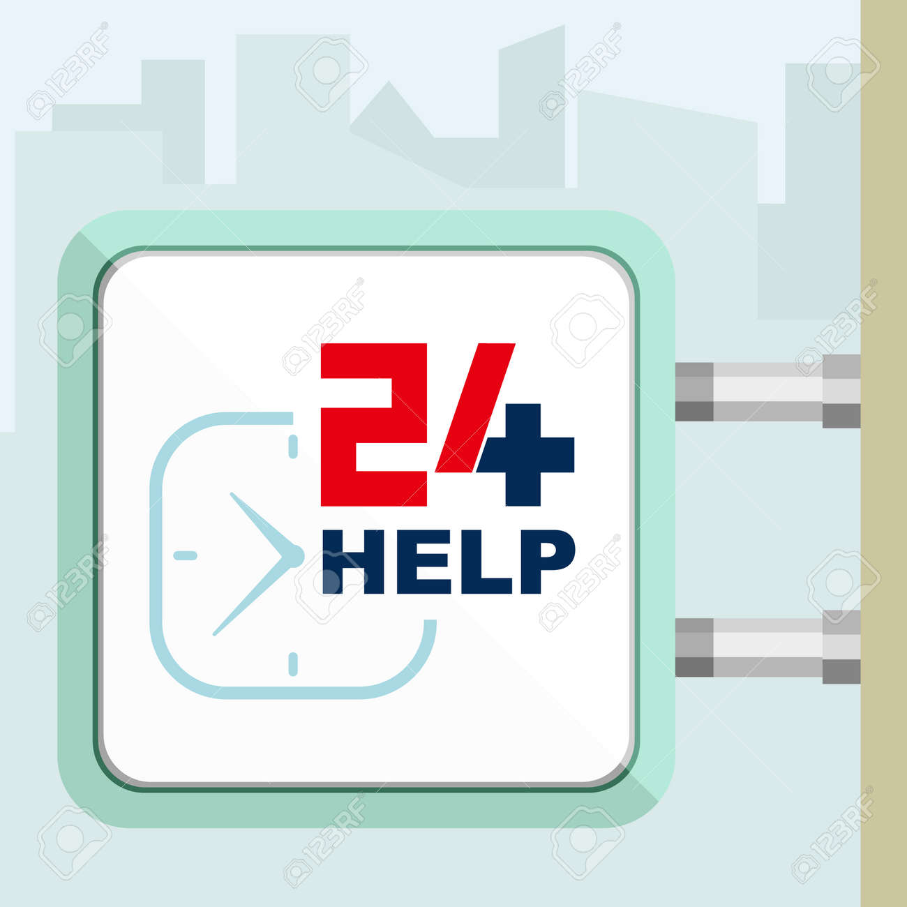Twenty Four Available Medical Help Flat Trendy Modern Vector Royalty Free Cliparts Vectors And Stock Illustration Image 68882558