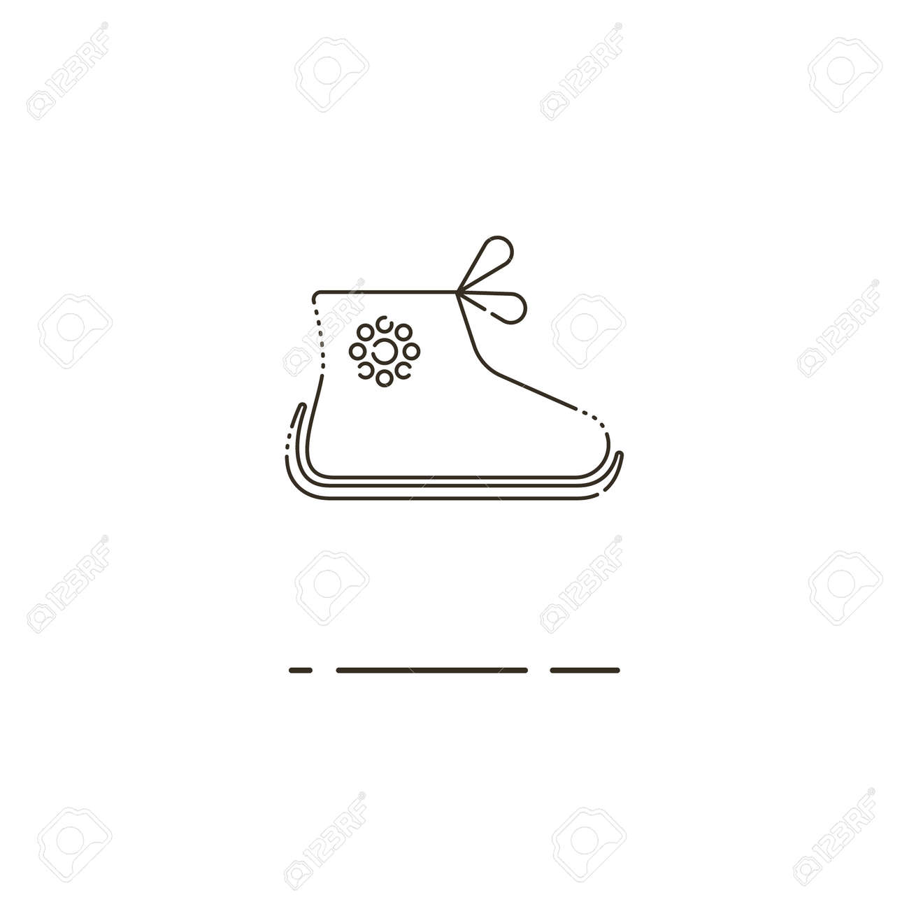Icone De Chaussures Bebe Minimaliste Moderne Mince Sur Fond Blanc Symboles Lineaires Clip Art Libres De Droits Vecteurs Et Illustration Image