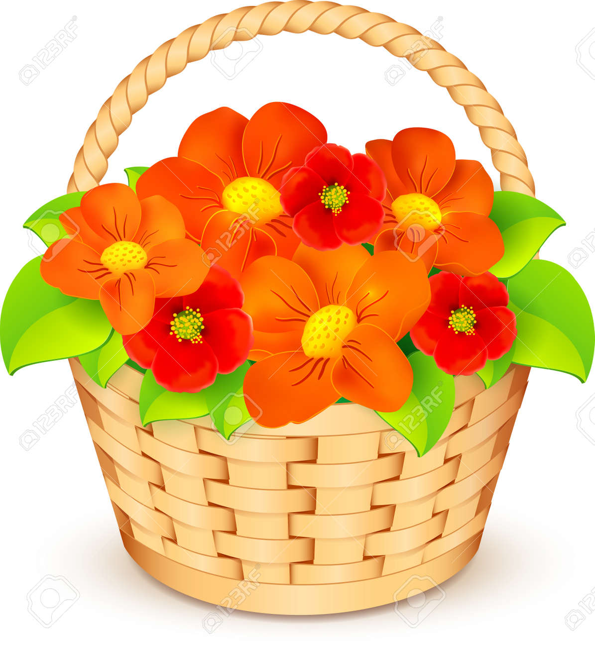 Vector Basket With Beautiful Flowers Royalty Free SVG, Cliparts, Vectors,  and Stock Illustration. Image 19047225.