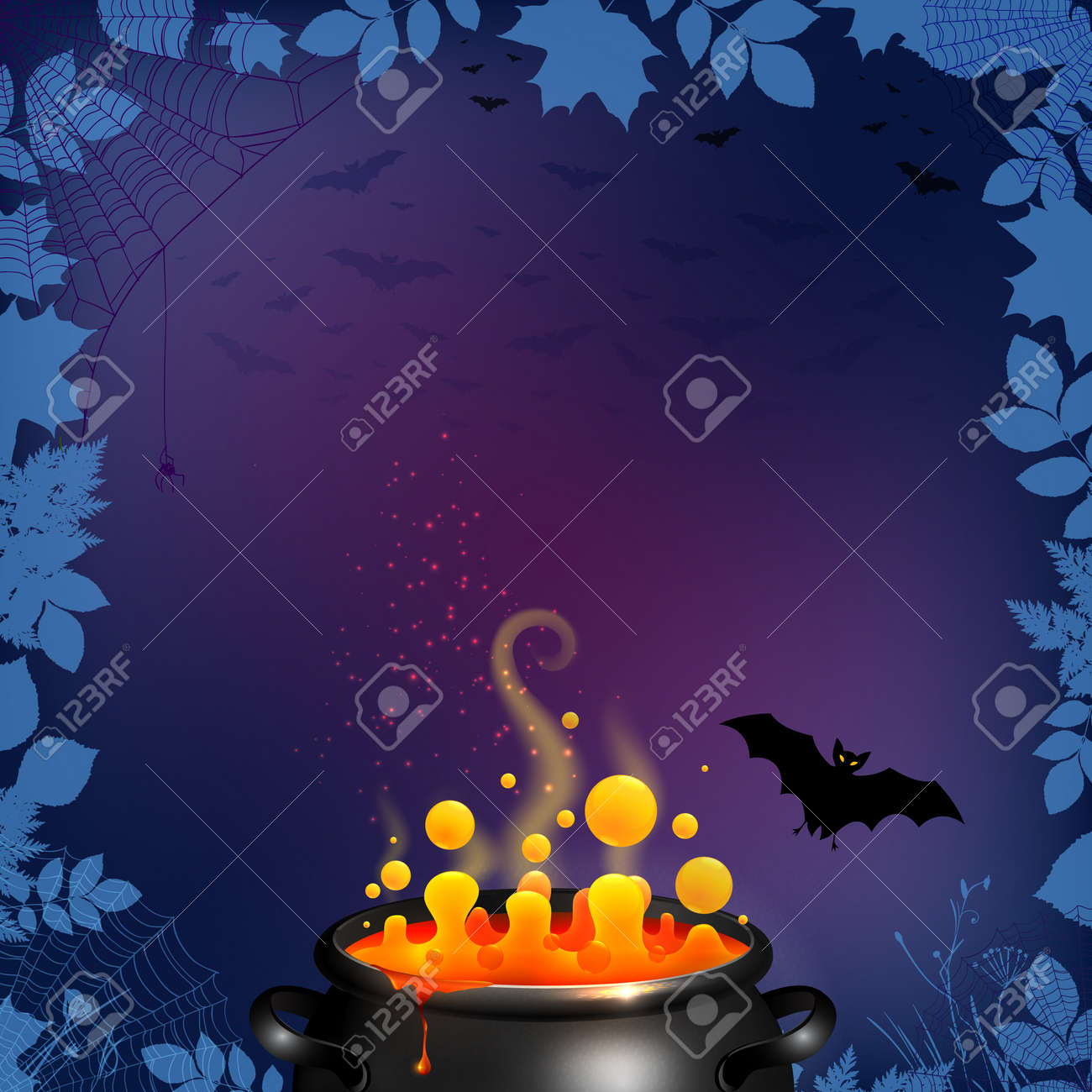 vector halloween party flyer background in dark purple colors dark flyer background