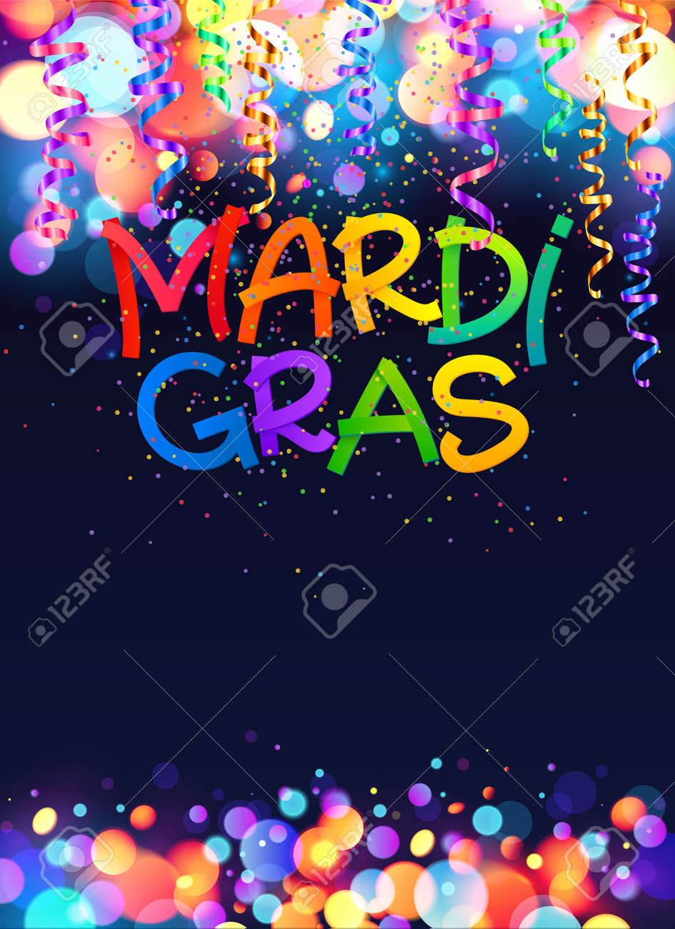 rainbow colors mardi gras vector poster template background royalty