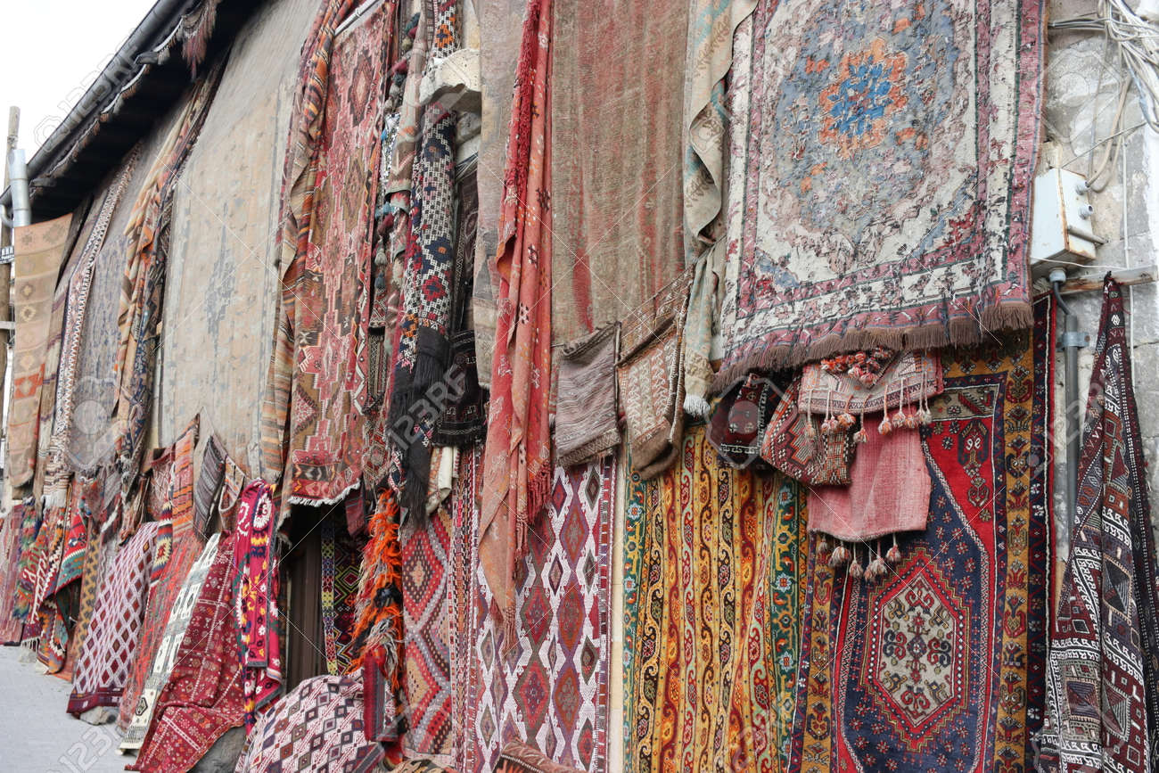 An Old Traditional Turkish Carpet Shop In Cappadocia Goremein Turkey Stock Photo An Old Traditional Turkish Carpet Shop In Cappadocia Goremein Turkey Stock Photo
