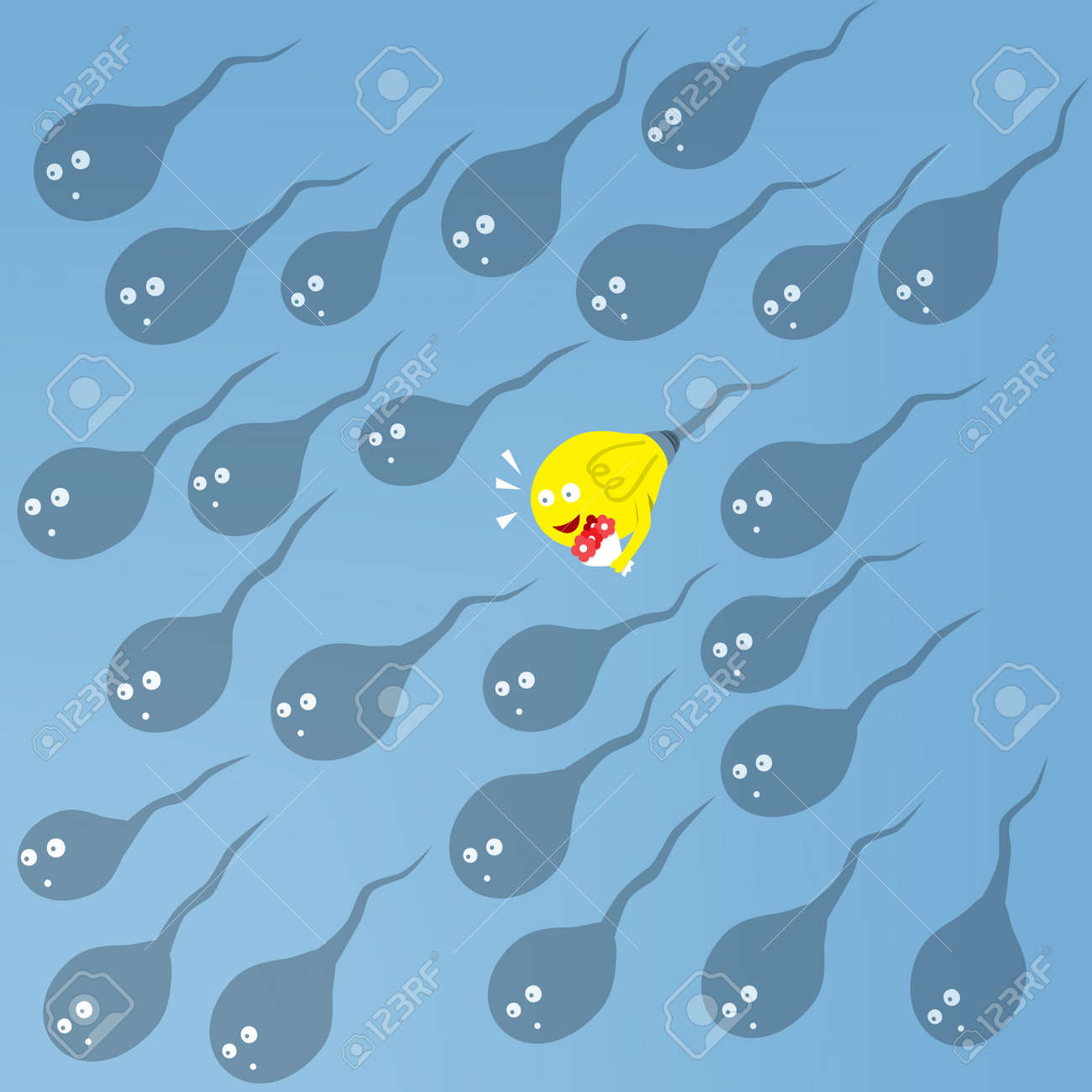 Idea Sperm With Flower Bouquet Swim To