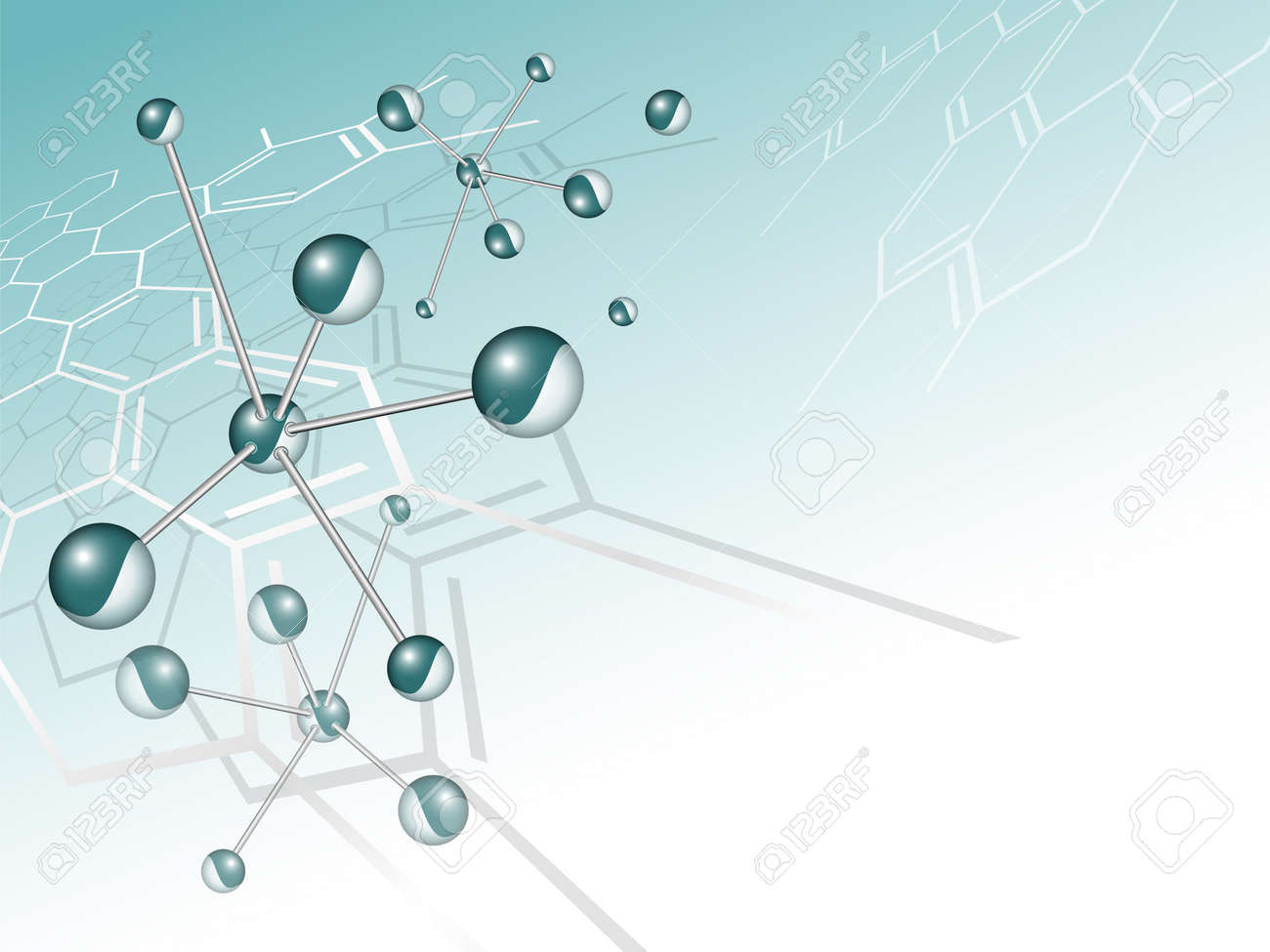 Molecule Structure Background With Chemical Formula Against Light
