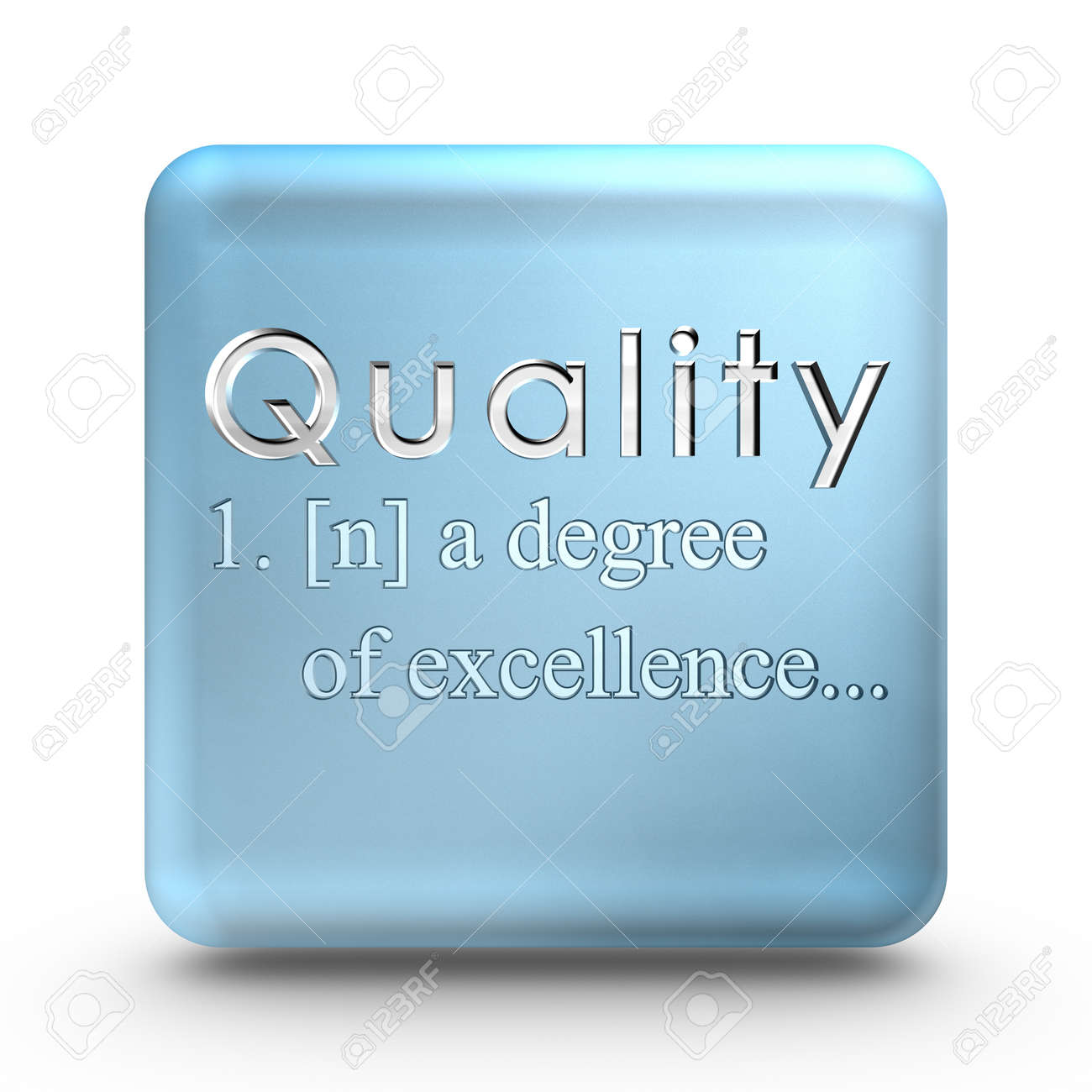 Quality definition engraved into a blue ice cube - 8395611 Quality definition engraved into a blue ice cube - 8395611