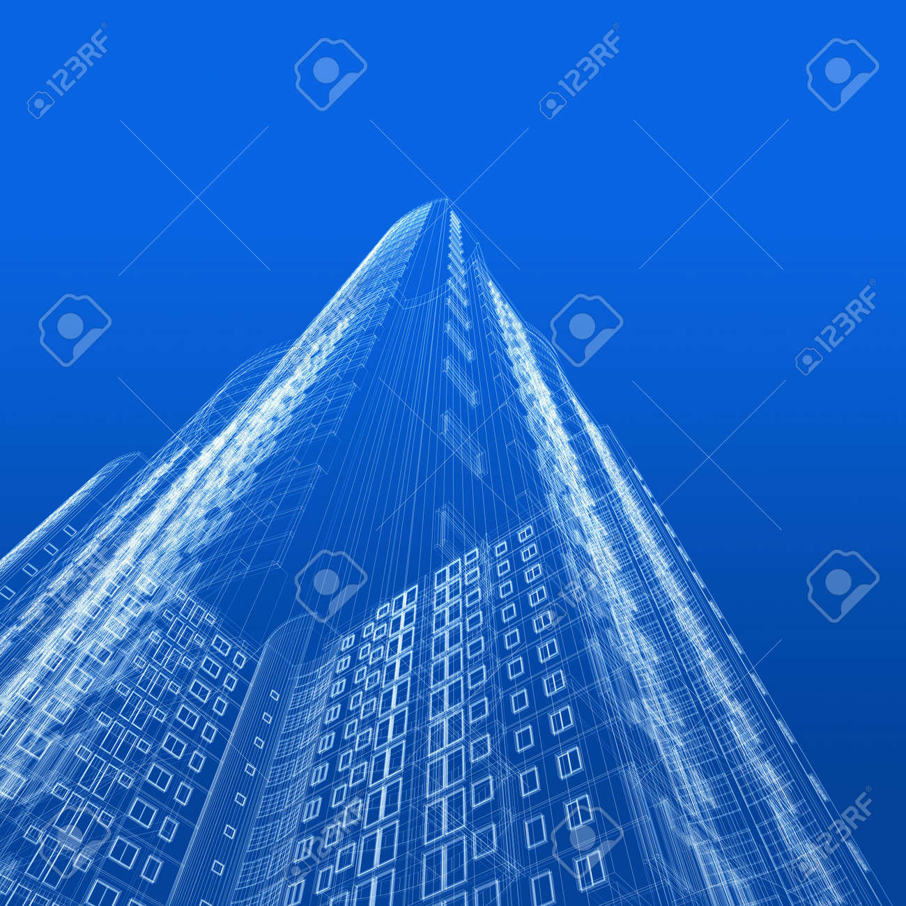 Architecture Blueprints Skyscraper architecture blueprint of skyscraper on blue background stock Architecture Blueprints Skyscraper architecture blueprint of skyscraper on blue background stock