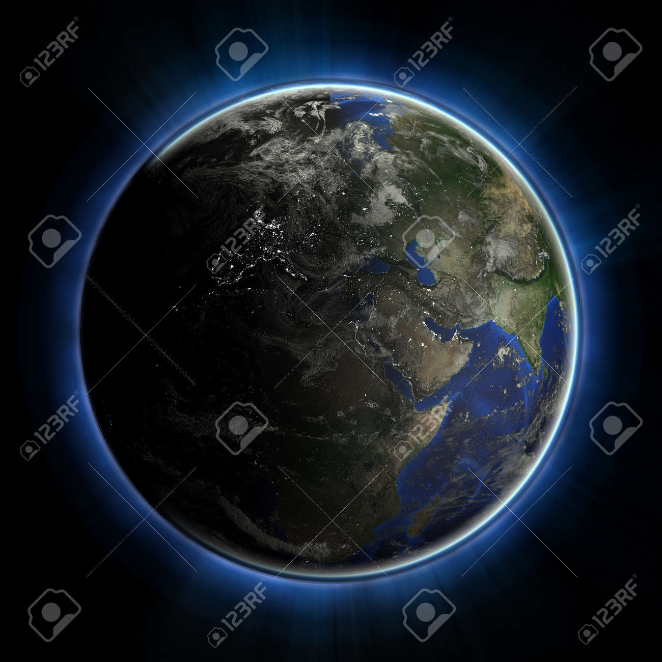 Planet Earth At Night. Maps From NASA Stock Photo, Picture and Royalty Free  Image. Image 8890581., image size:1300x1300