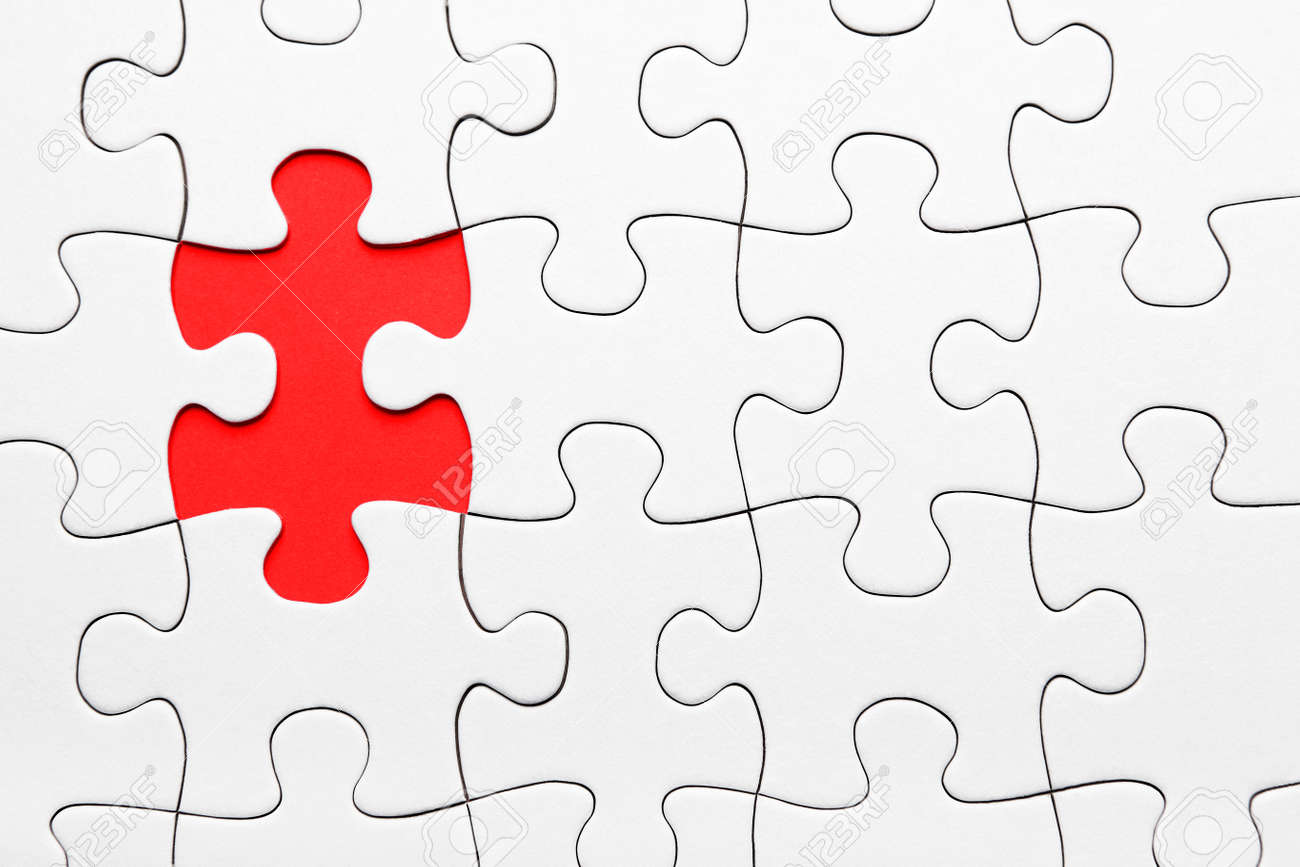Red Puzzle Piece Missing On White Background Stock Photo Picture And Royalty Free Image Image 27736100