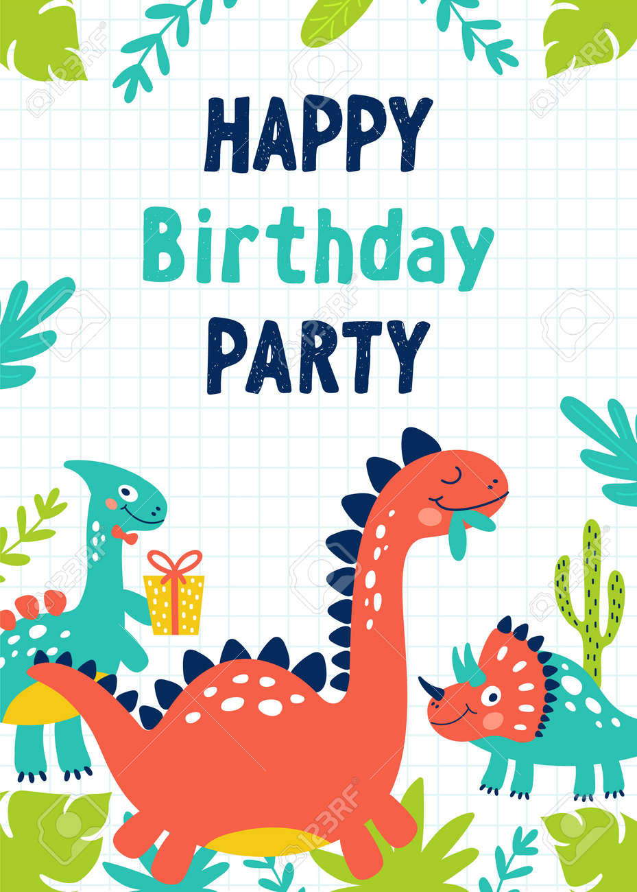 dinosaur birthday party invitation vector illustrations free dinosaur party invitations