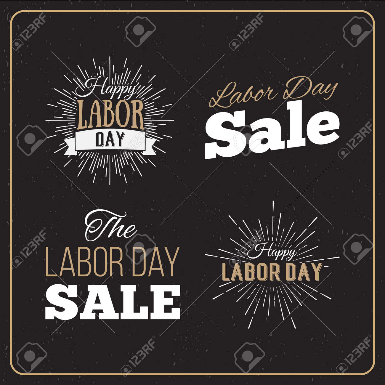 Vector Illustration Labor Day a national holiday of the United States. American Labor Day Sale designs set. A set of retro typographic logos. - 44206756 Vector Illustration Labor Day a national holiday of the United States. American Labor Day Sale designs set. A set of retro typographic logos. - 44206756