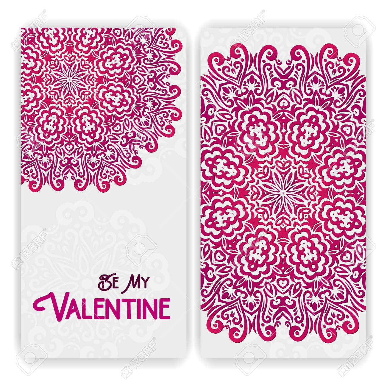 valentine s day card template lacy romantic indian style invitation