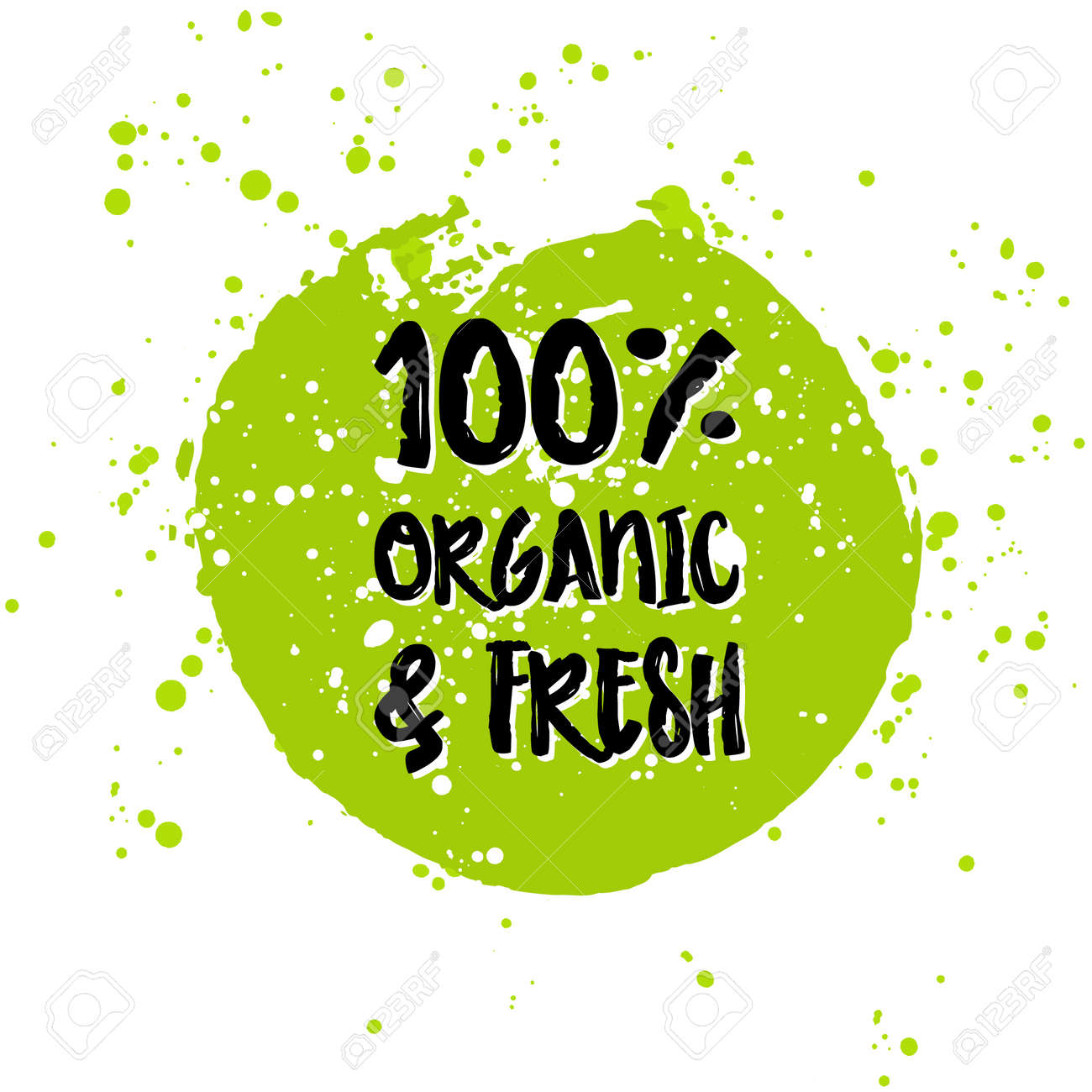 Go green Eco icon and bio sign on watercolor stain. Vector banner 100% natural organic food concept. Farm Fresh logo and Certified Organic Product emblem. Natural Vegetarian food and Vegan food label - 55017987 Go green Eco icon and bio sign on watercolor stain. Vector banner 100% natural organic food concept. Farm Fresh logo and Certified Organic Product emblem. Natural Vegetarian food and Vegan food label - 55017987