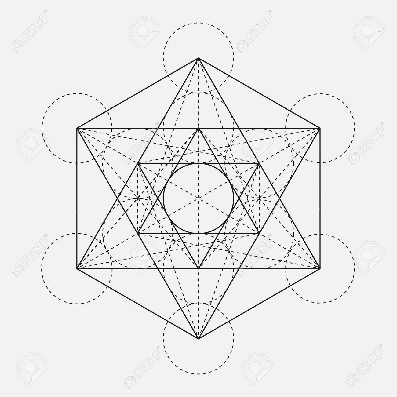 metatron s cube flower of life vector geometric symbol isolated