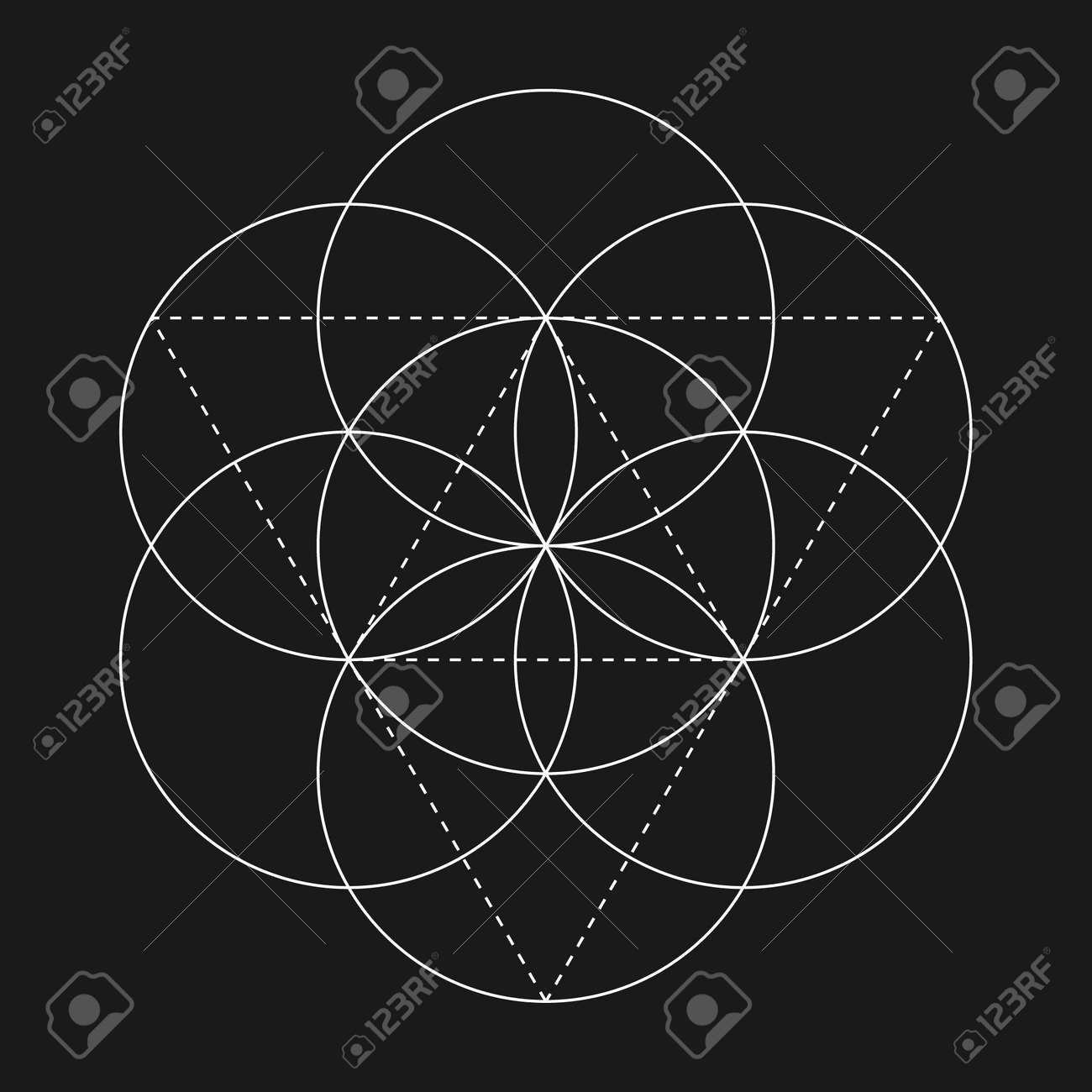 flower of life sign vector isolated geometric symbol flower