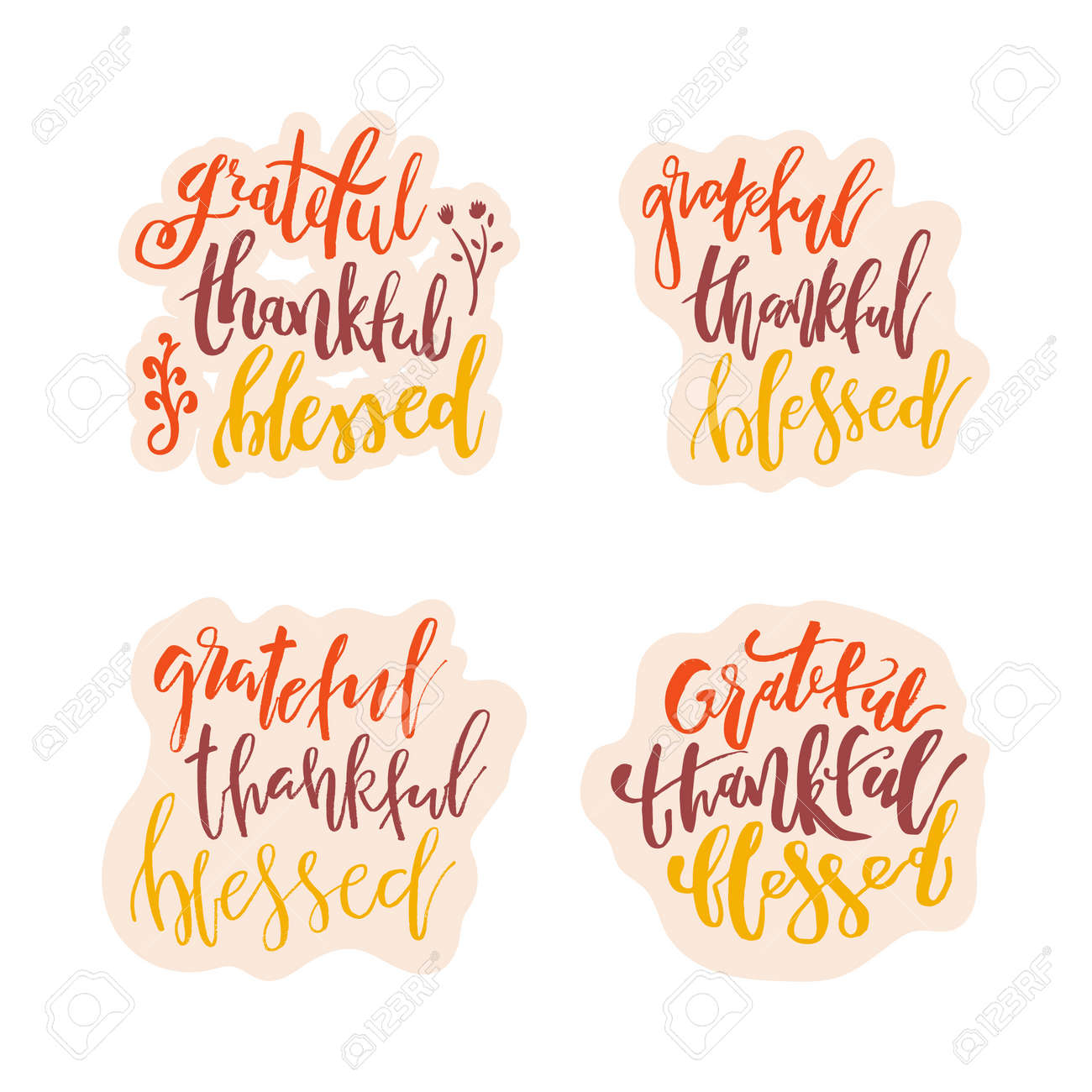 Grateful Thankful Blessed - Inspirational happy Thanksgiving day lettering quote for posters, t-shirt, prints, cards, banners. Christian god religious saying. Typographic vector slogan illustration - 131441912 Grateful Thankful Blessed - Inspirational happy Thanksgiving day lettering quote for posters, t-shirt, prints, cards, banners. Christian god religious saying. Typographic vector slogan illustration - 131441912