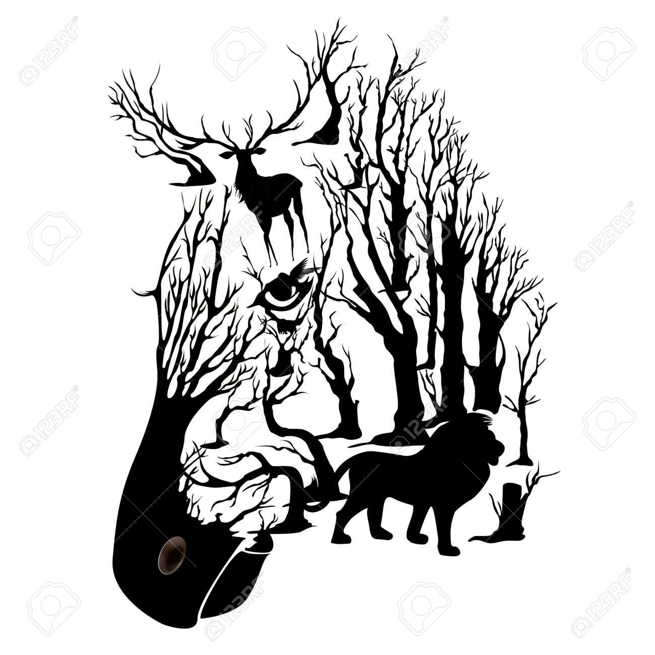 Animal Ink Drawings Zebra Head Drawn From Drawings Of Other