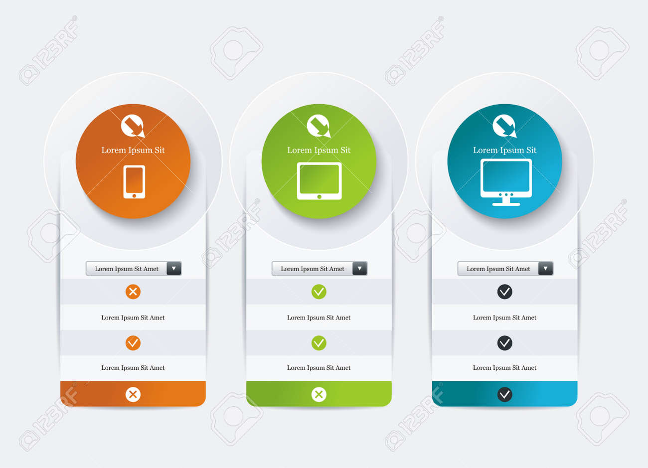 price list widget with 3 payment plans for online services pricing price plans