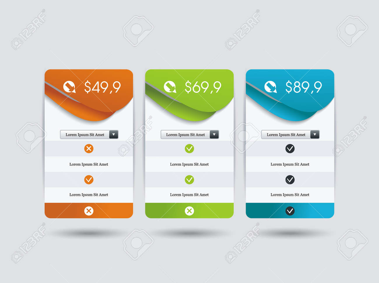 price list widget with 2 payment plans for online services pricing price plans