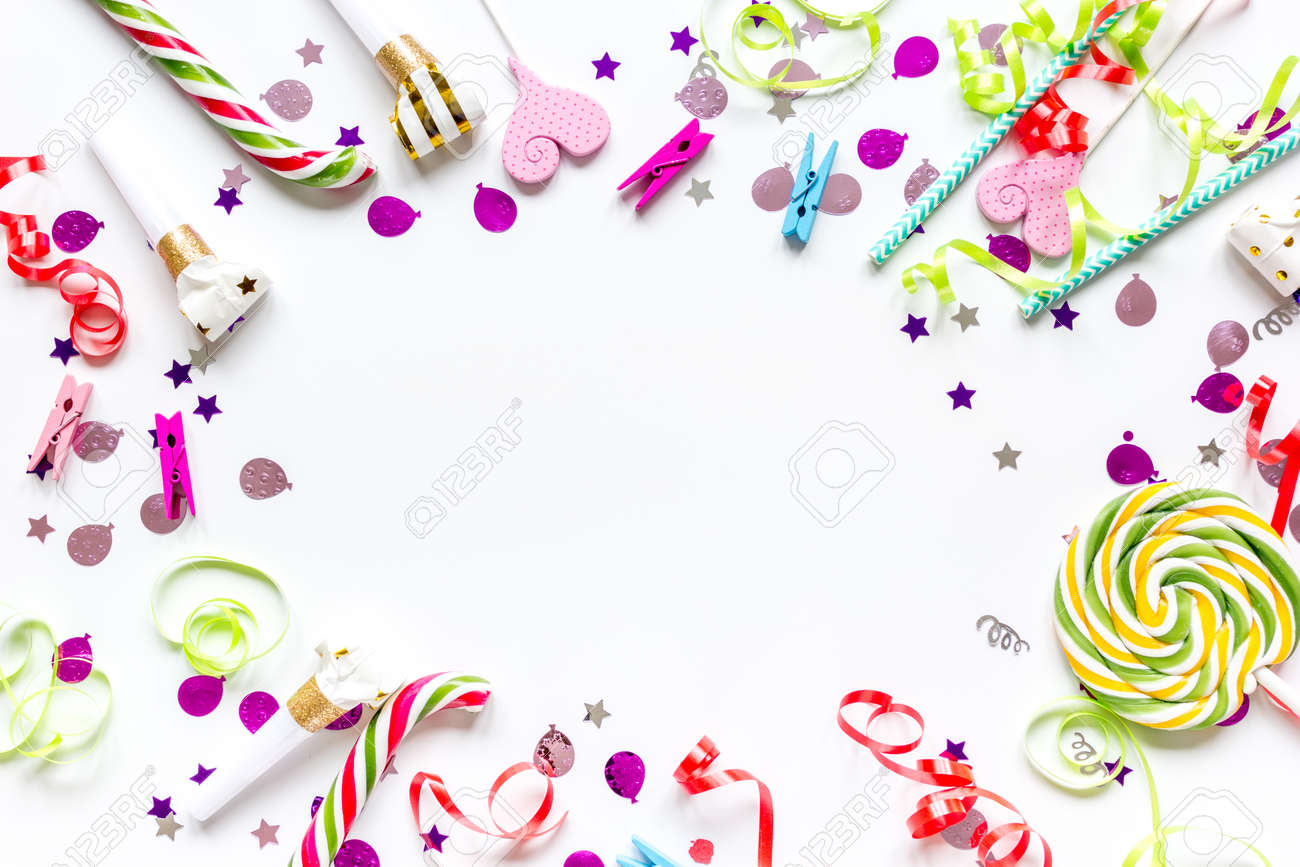 birthday party design with confetti top view space for text - 75985615 birthday party design with confetti top view space for text - 75985615