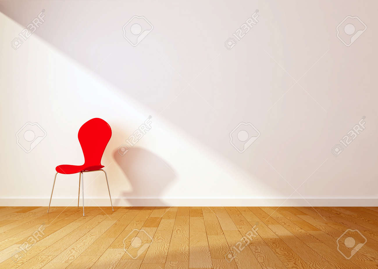 赤い椅子の空のインテリア 3 D レンダリング の写真素材 画像素材 Image 3734